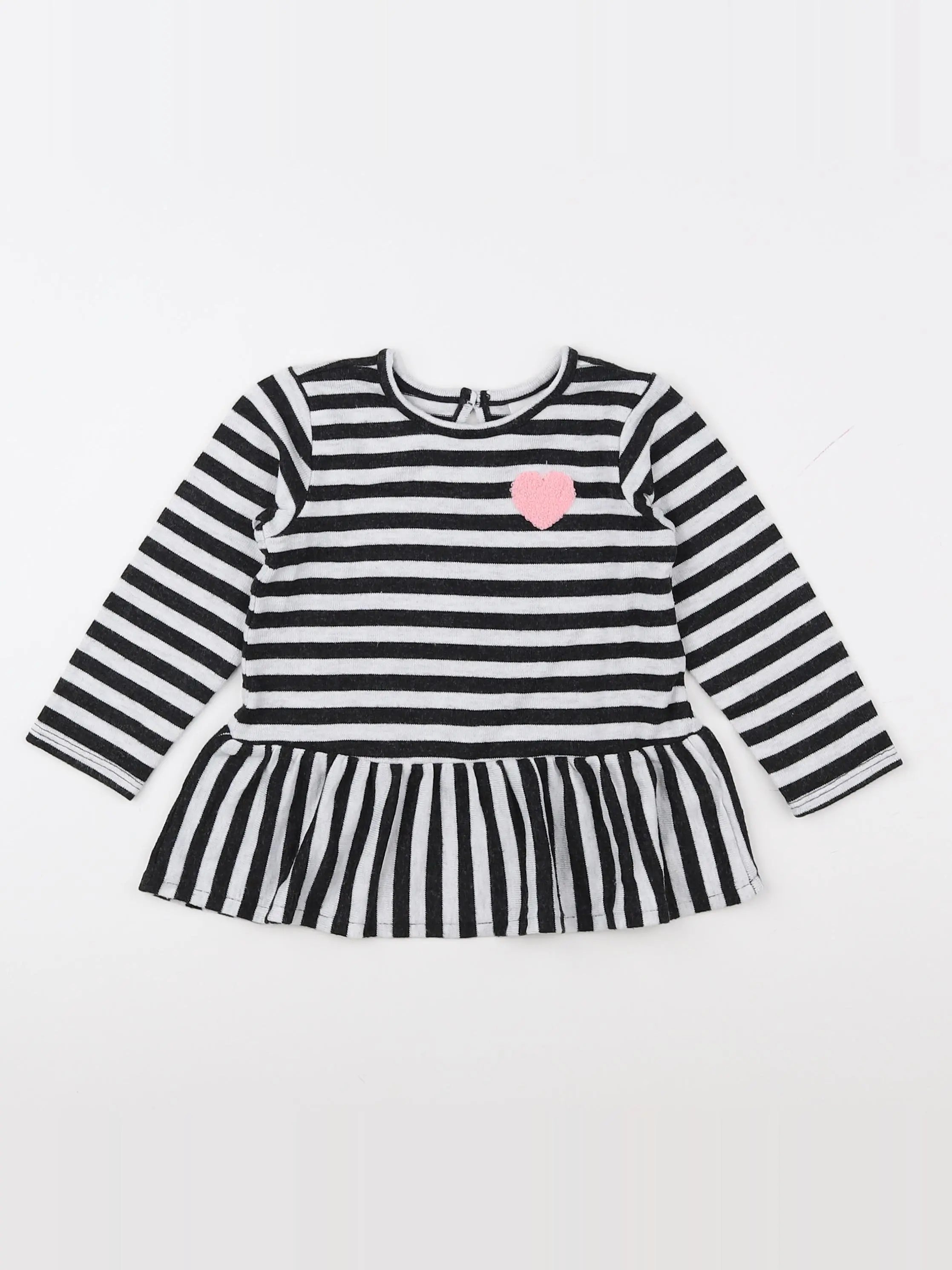 H&M - tee-shirt blanc, noir - 12 mois