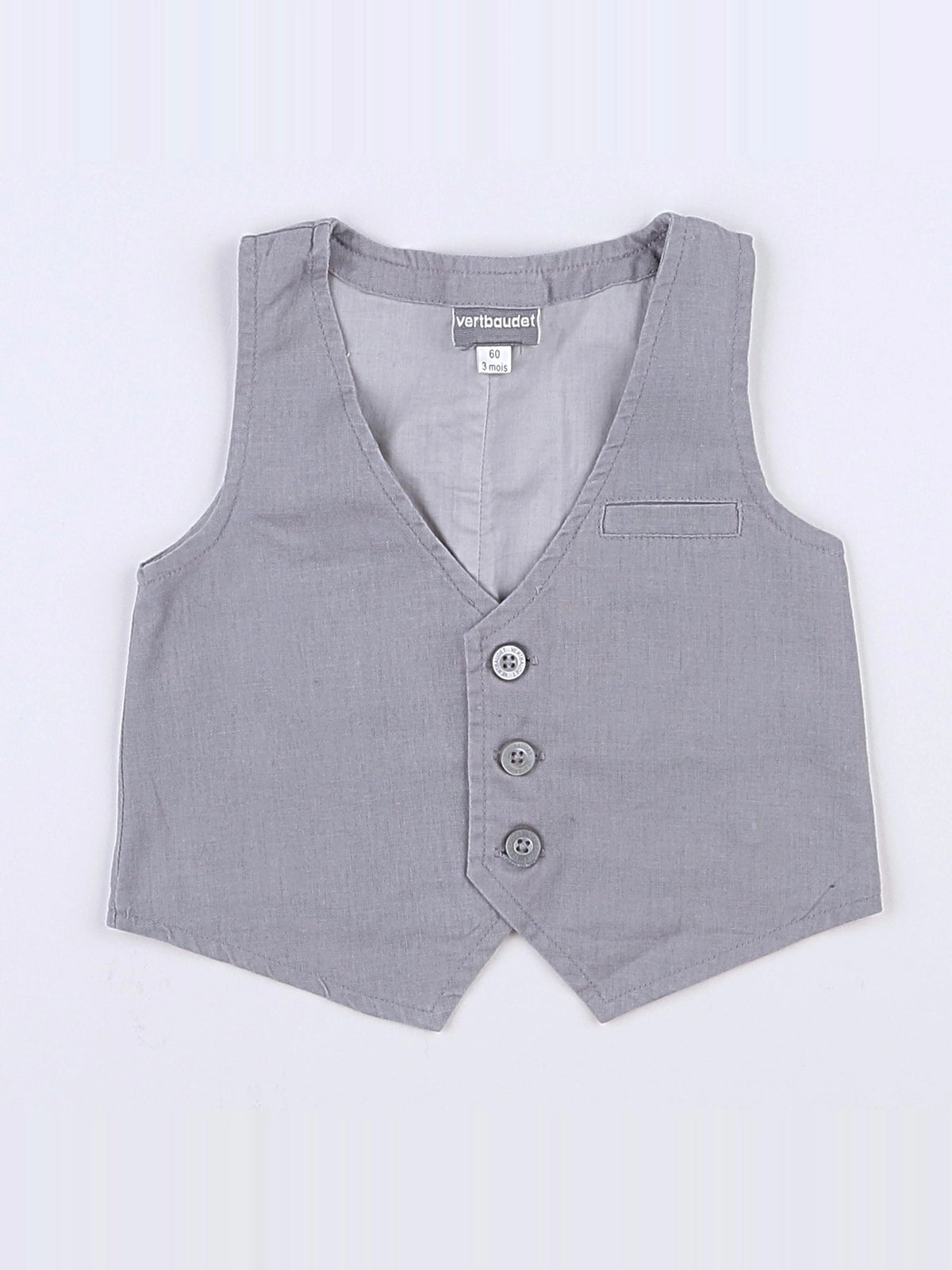 Vertbaudet - gilet gris - 3 mois