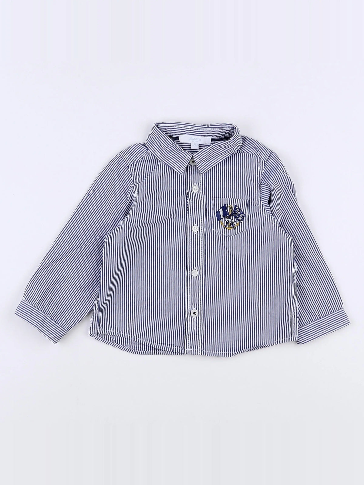 Jacadi - chemise blanc, bleu - 12 mois