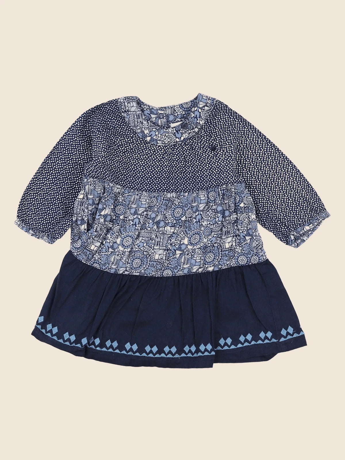Vertbaudet - robe bleu - 12 mois