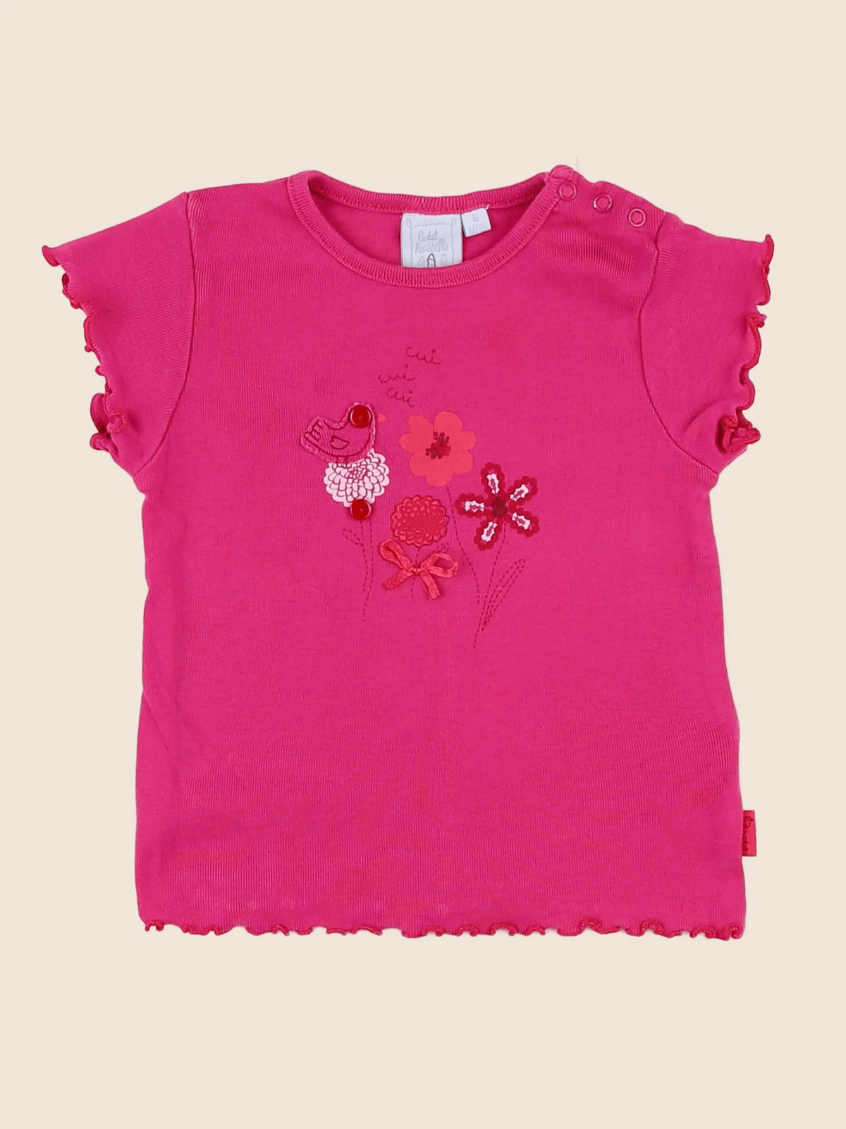 Cadet Rousselle - tee-shirt rose - 6 mois