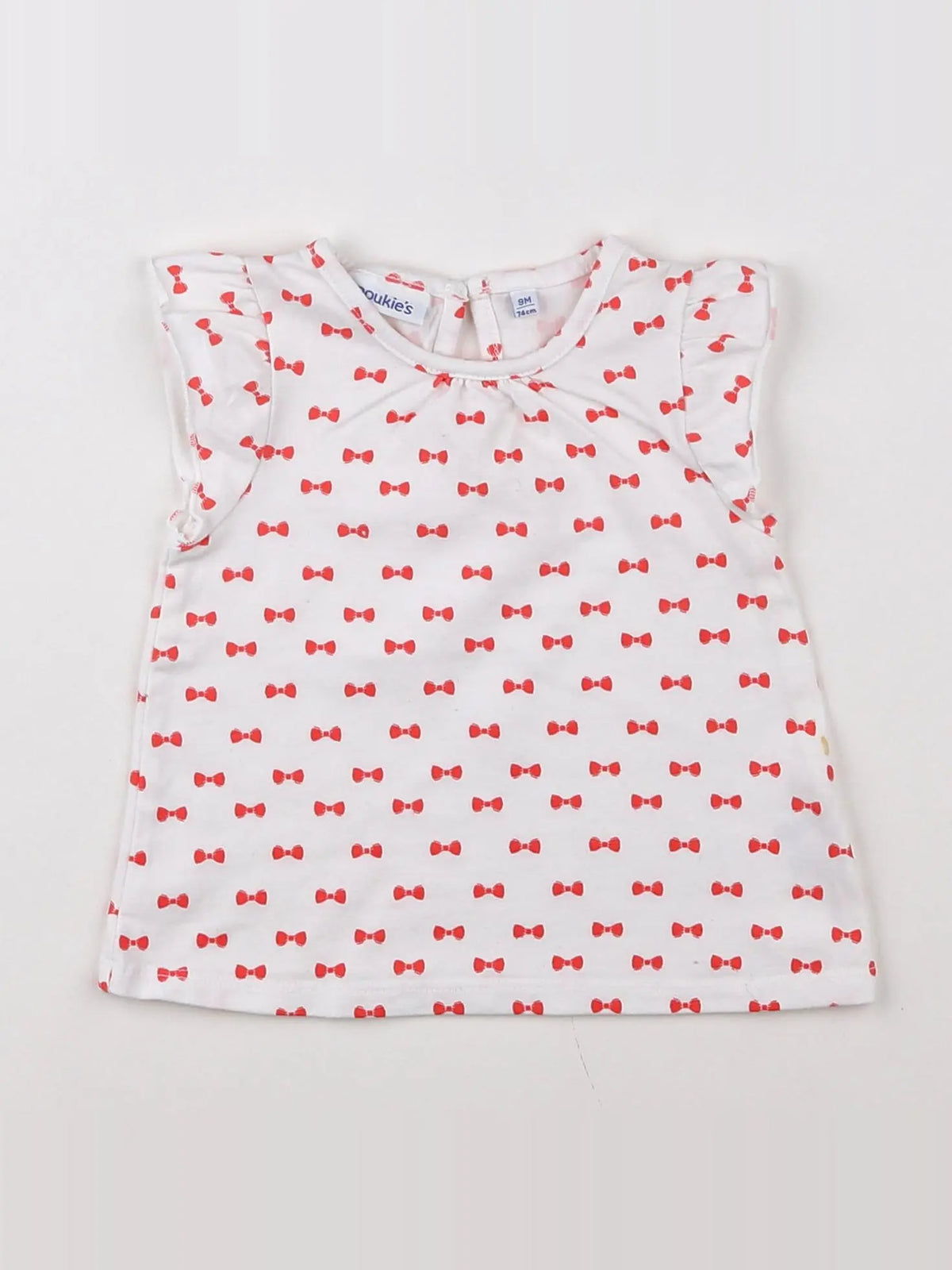 Noukie's - tee-shirt blanc, rouge - 9 mois