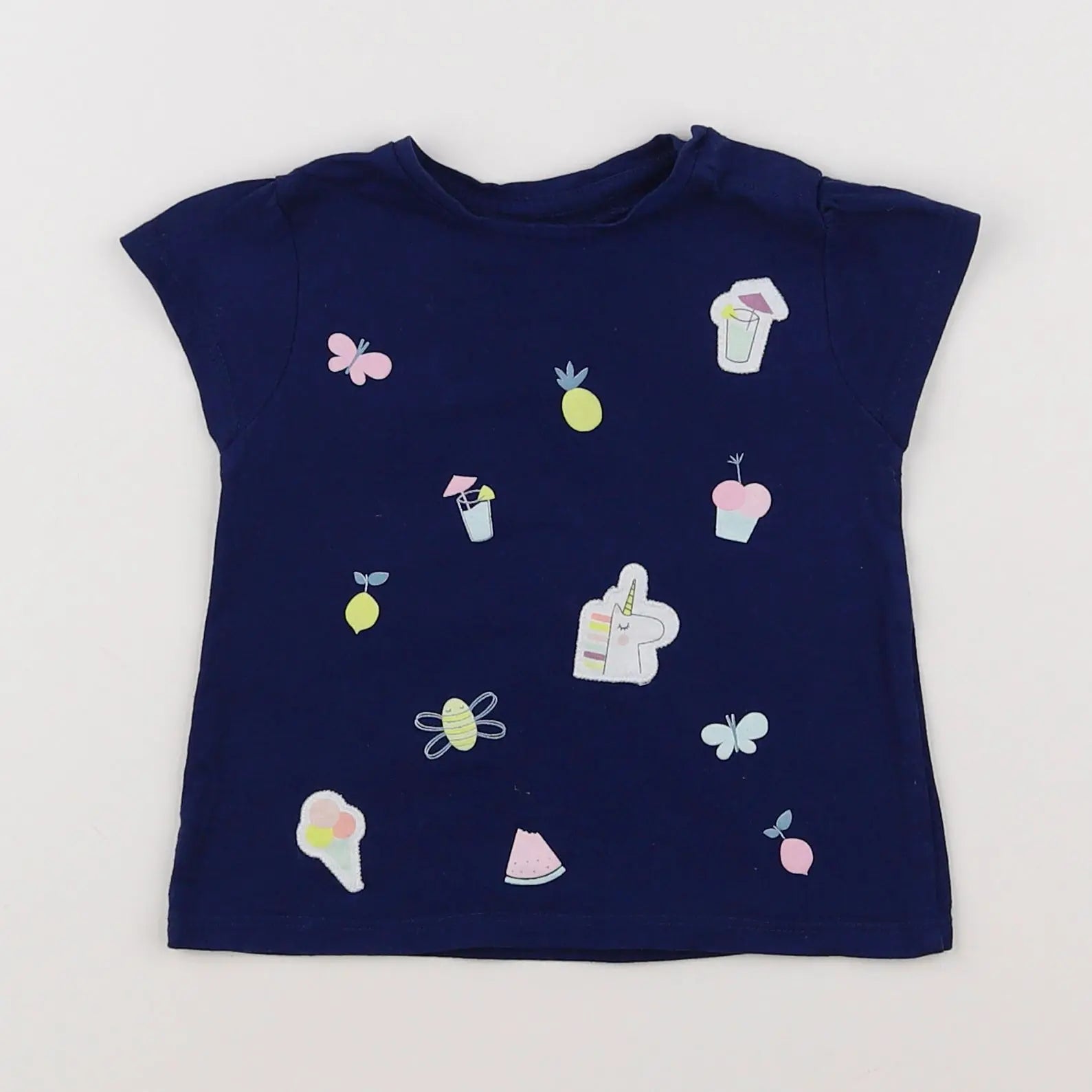 Vertbaudet - tee-shirt bleu - 9 mois