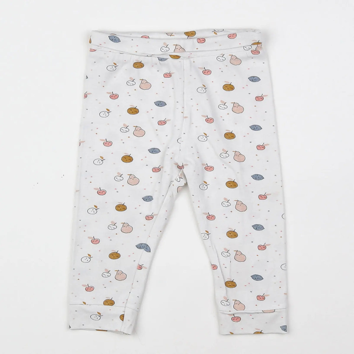 Vertbaudet - legging jaune, blanc - 9 mois