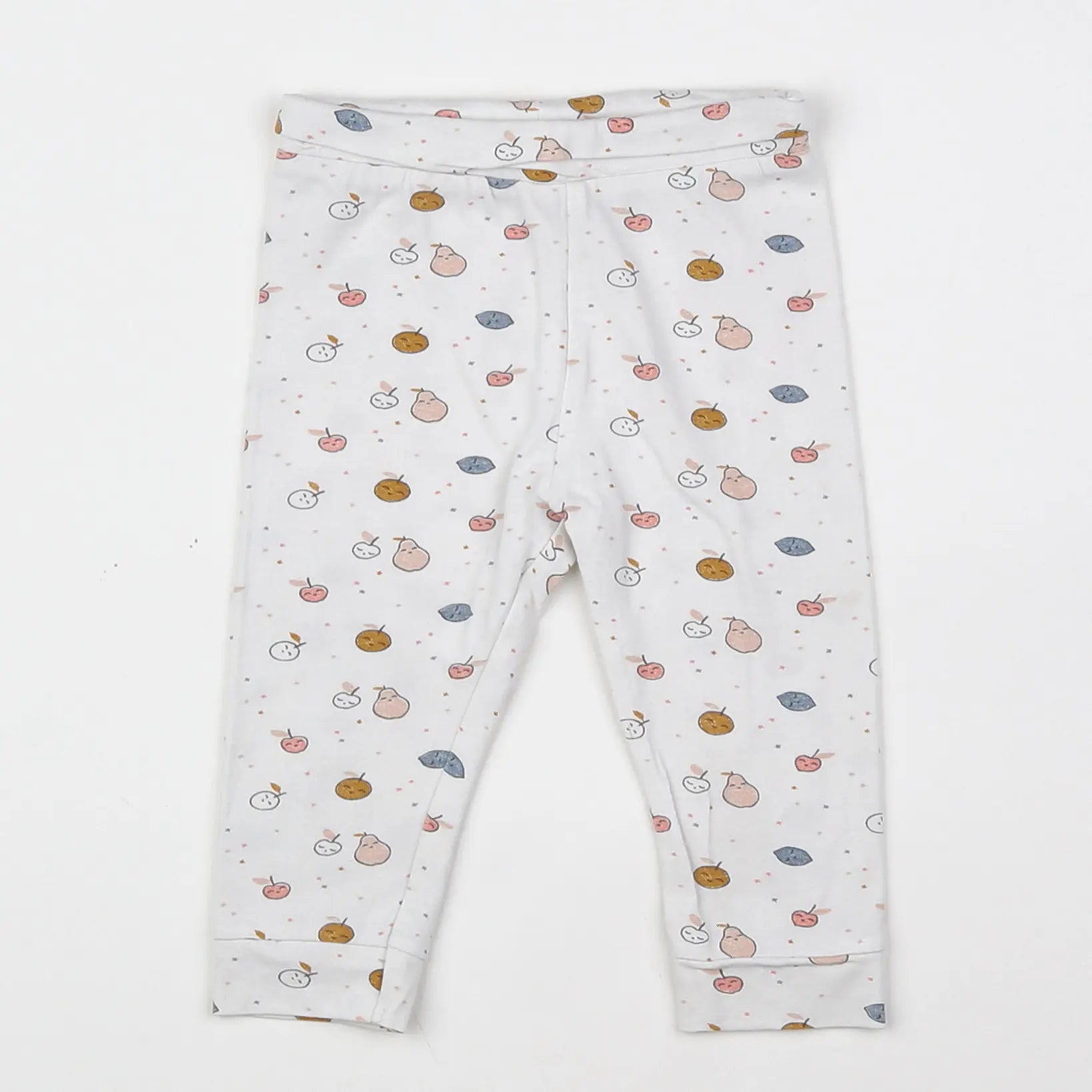 Vertbaudet - legging jaune, blanc - 9 mois