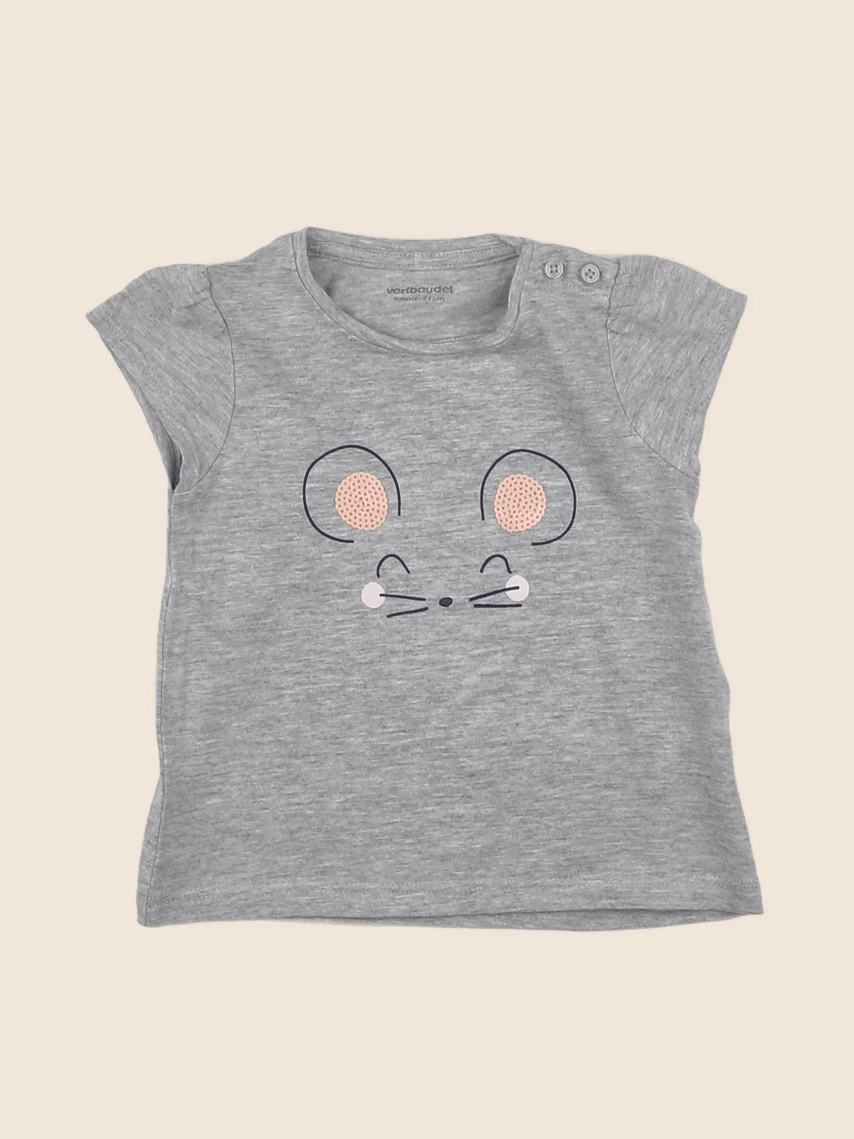Vertbaudet - tee-shirt gris - 9 mois