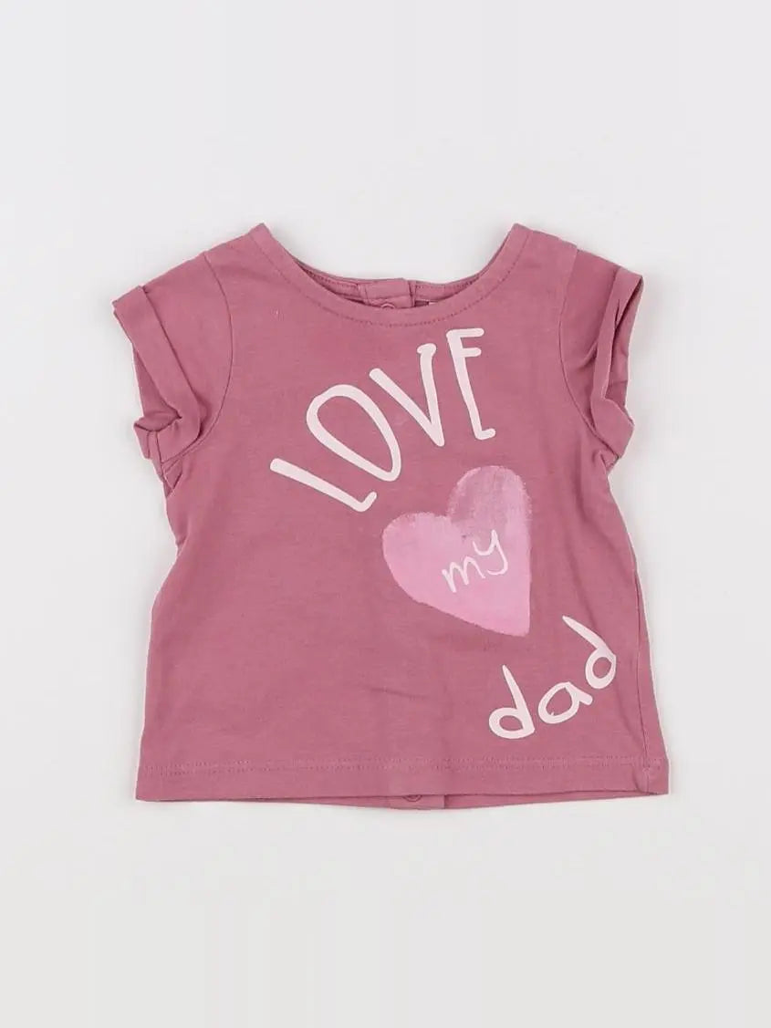 Tape à l'oeil - tee-shirt rose - 1 mois
