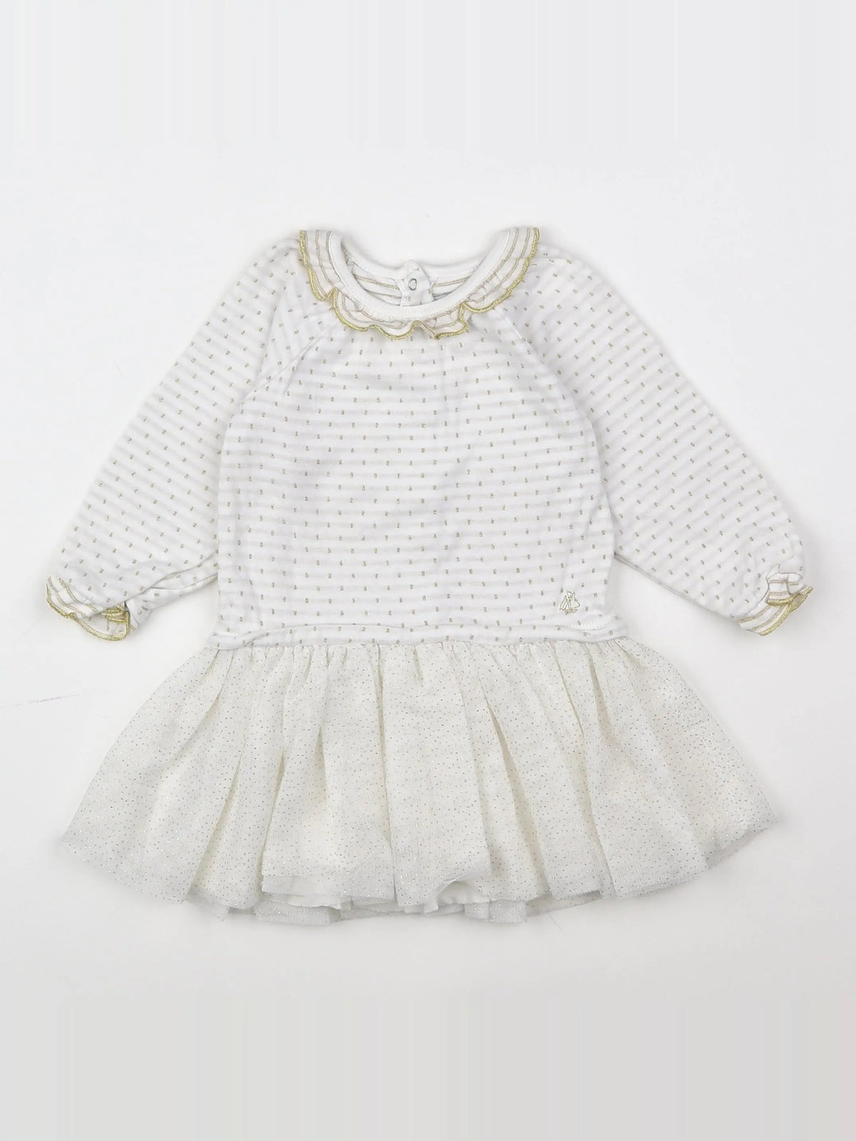 Petit Bateau - robe blanc - 12 mois
