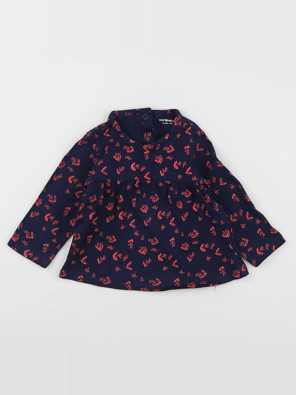 Vertbaudet - tee-shirt bleu, rouge - 3 mois