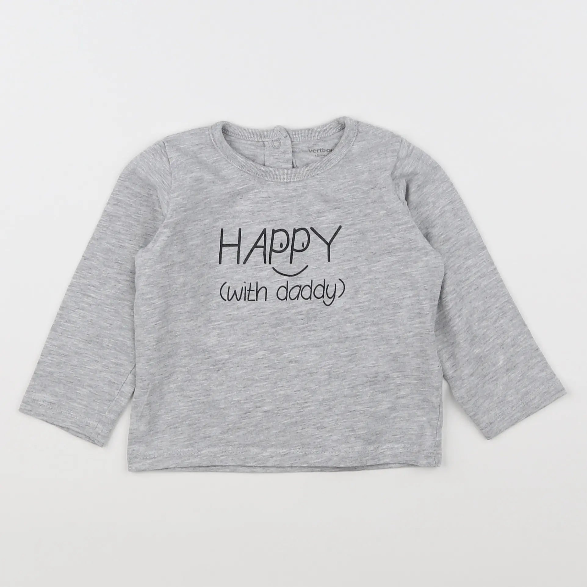 Vertbaudet - tee-shirt gris - 12 mois