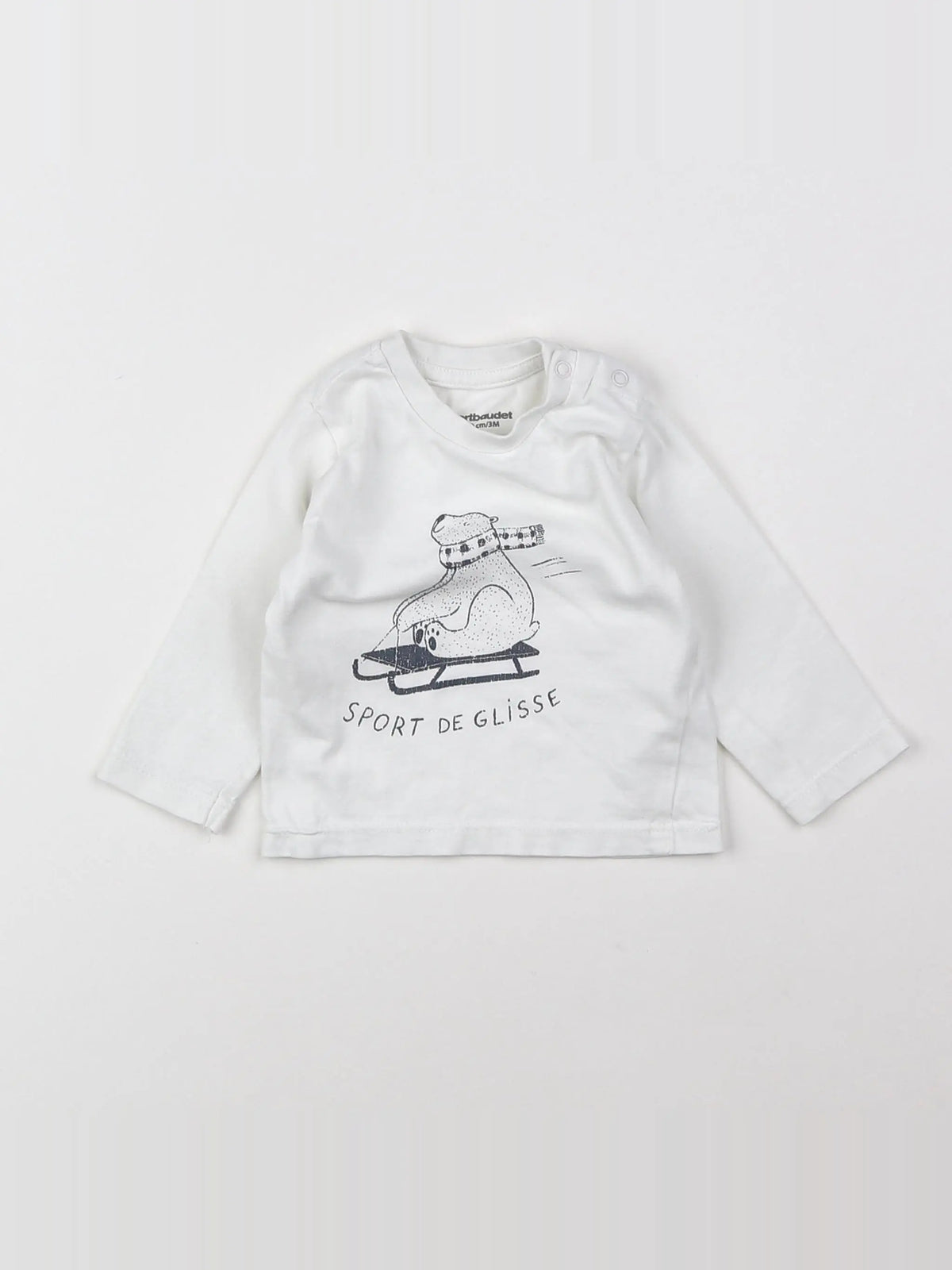 Vertbaudet - tee-shirt blanc - 3 mois