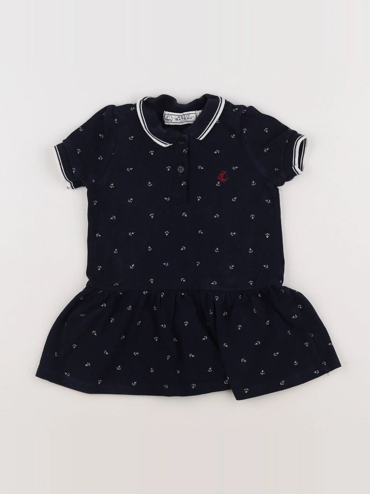 Petit Bateau - robe bleu - 12 mois