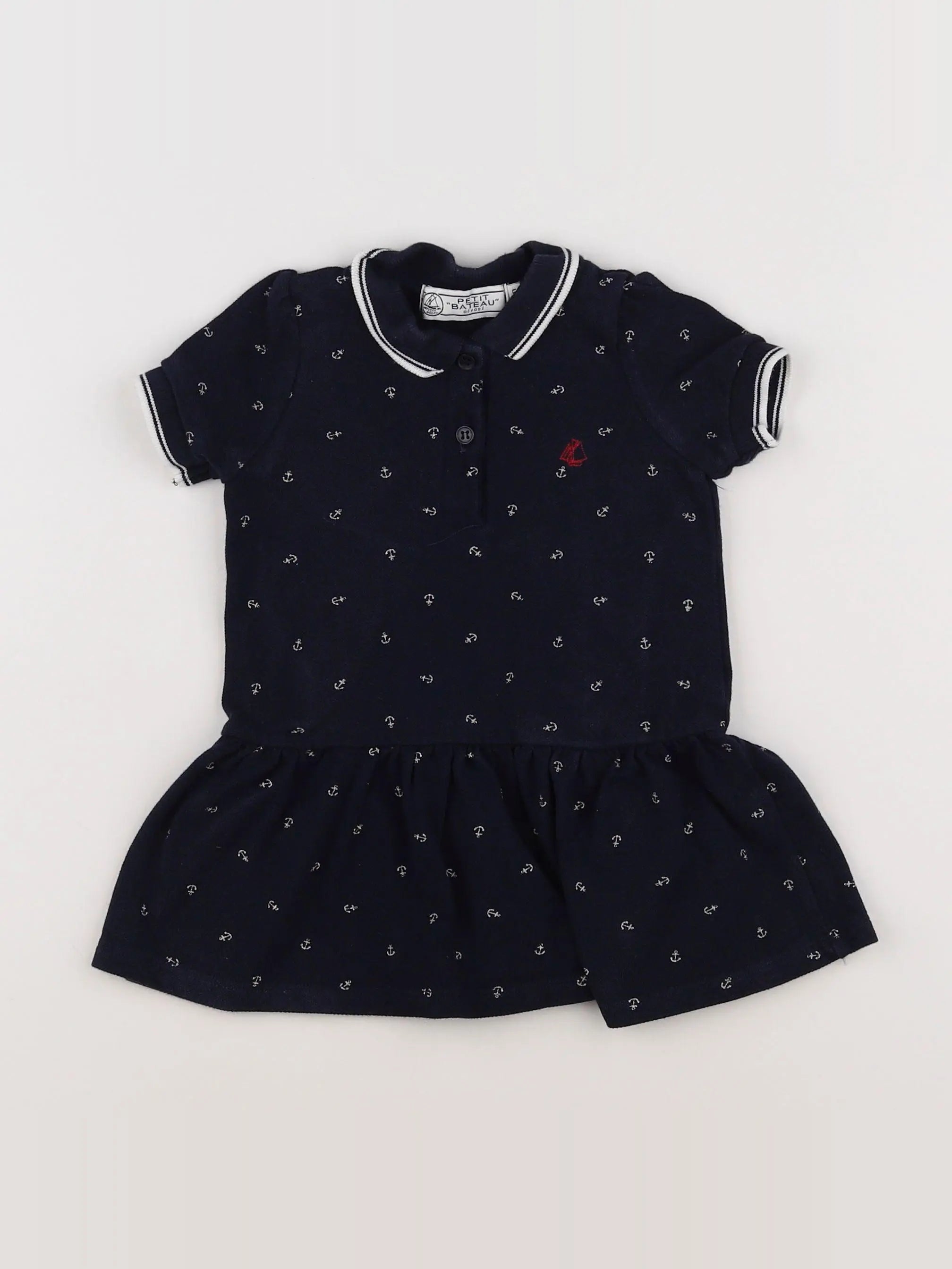 Petit Bateau - robe bleu - 12 mois