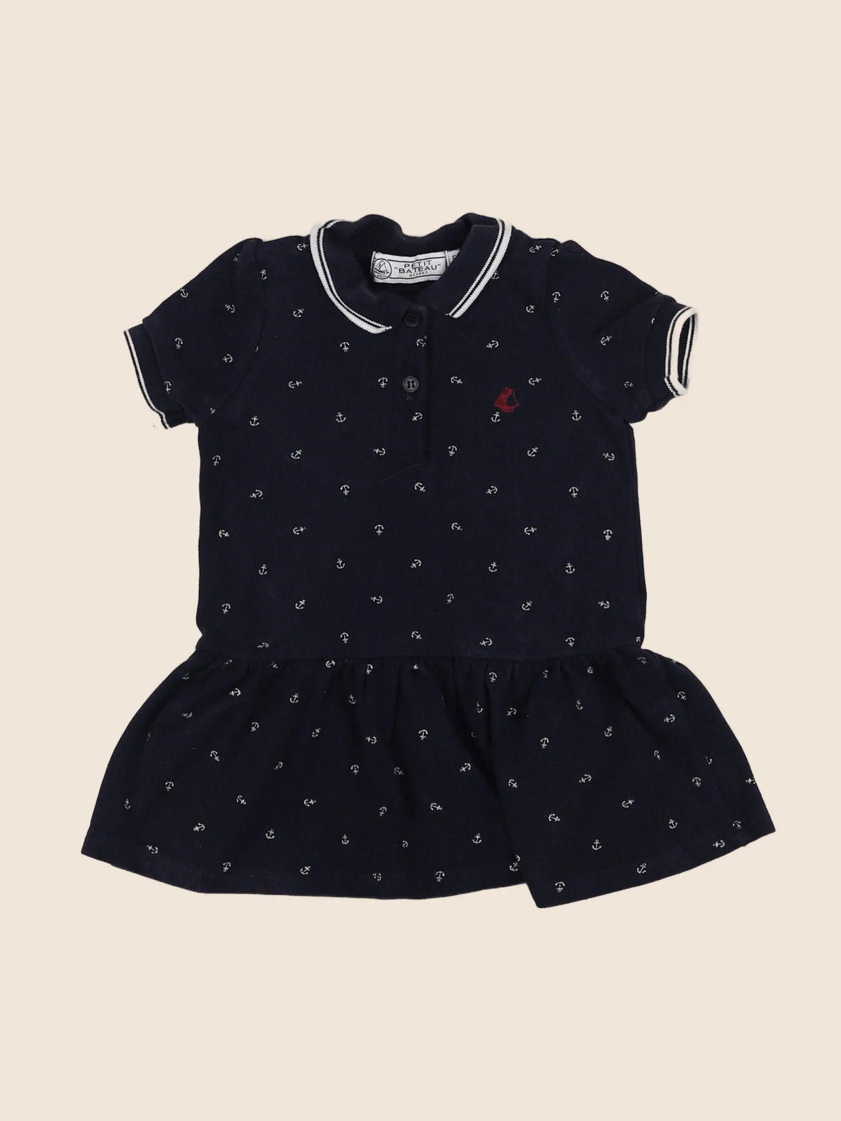 Petit Bateau - robe bleu - 12 mois