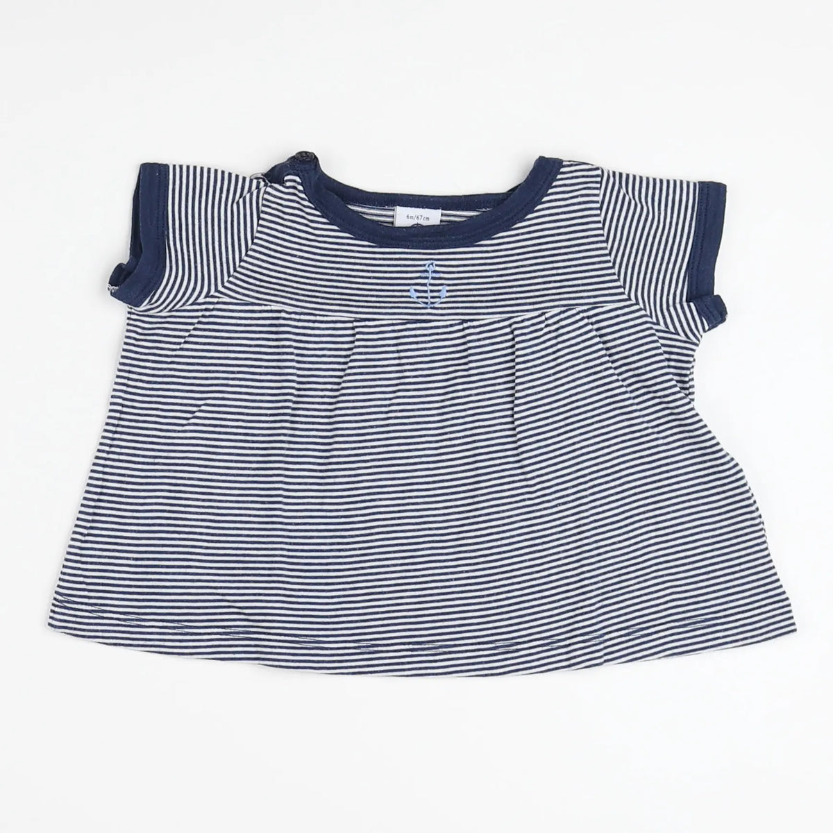 Petit Bateau - tee-shirt bleu - 6 mois