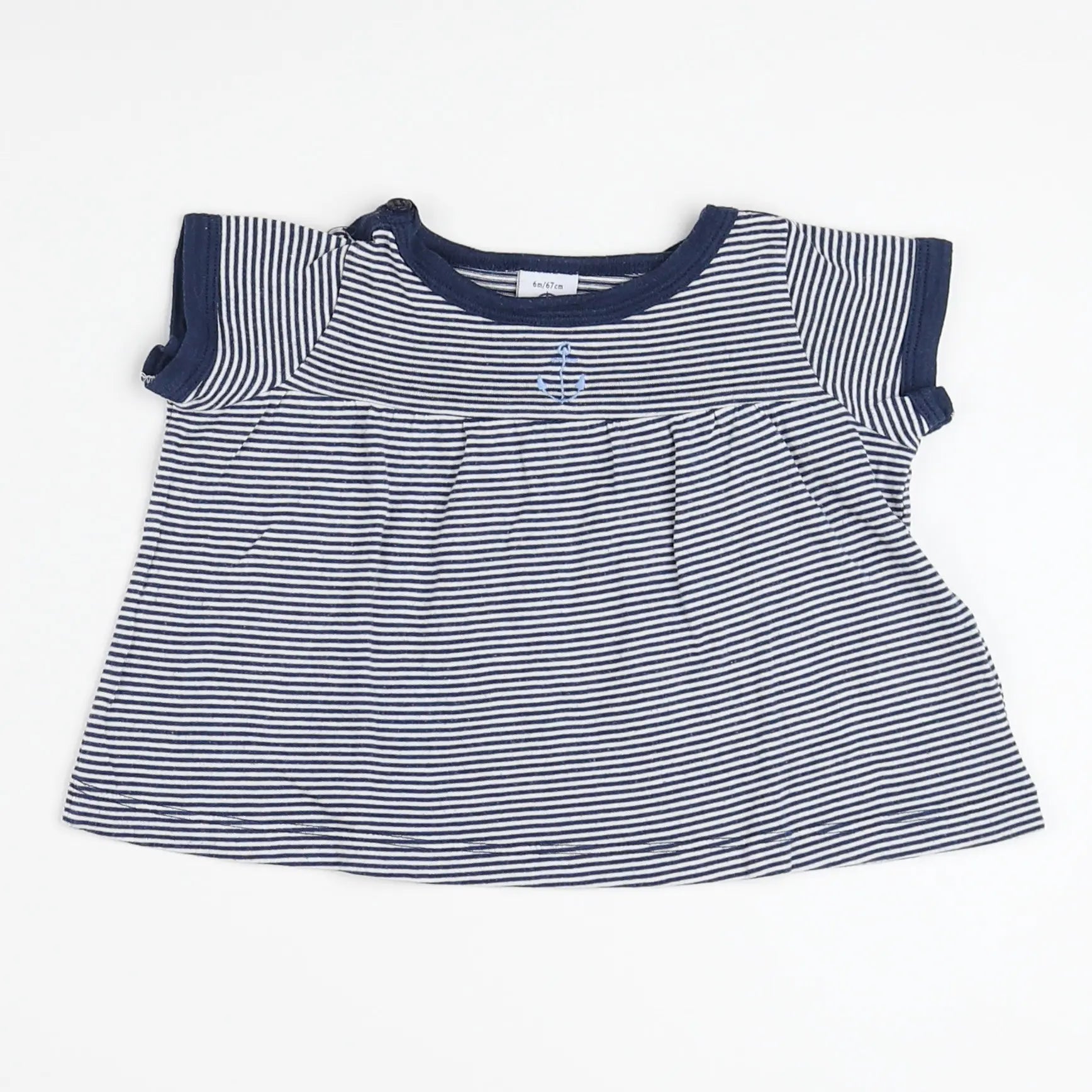 Petit Bateau - tee-shirt bleu - 6 mois