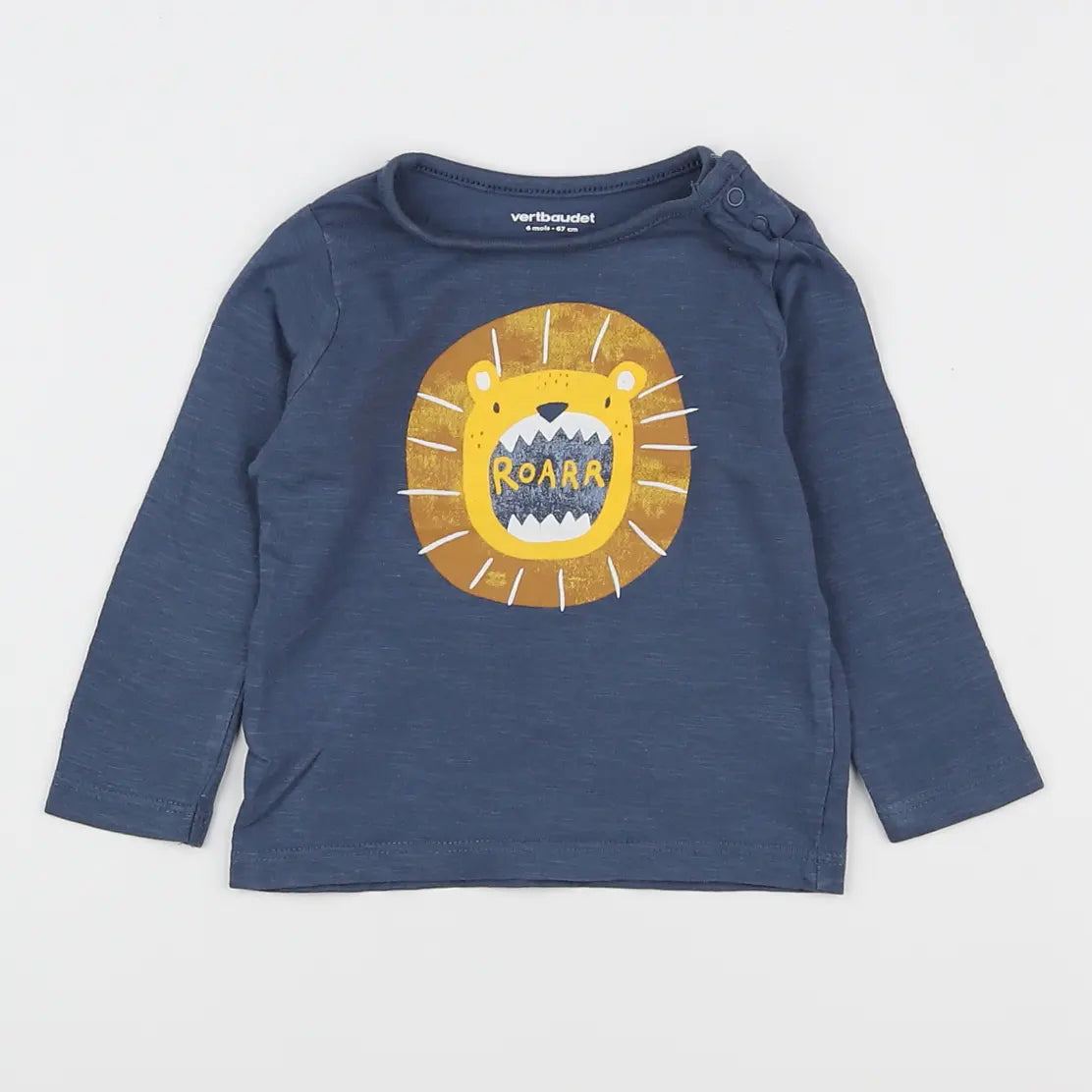 Vertbaudet - tee-shirt bleu - 6 mois