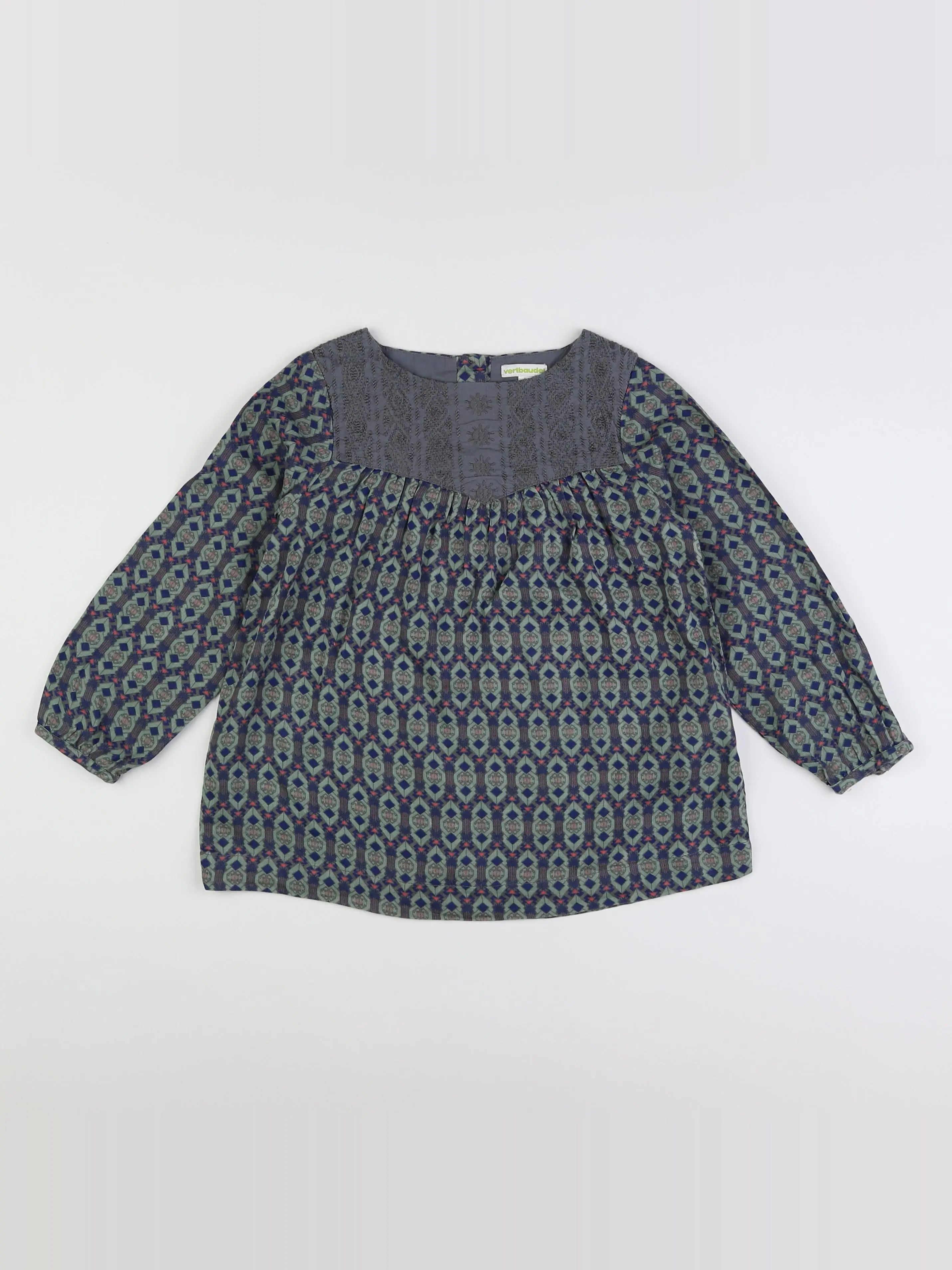Vertbaudet - blouse vert, bleu - 6 ans