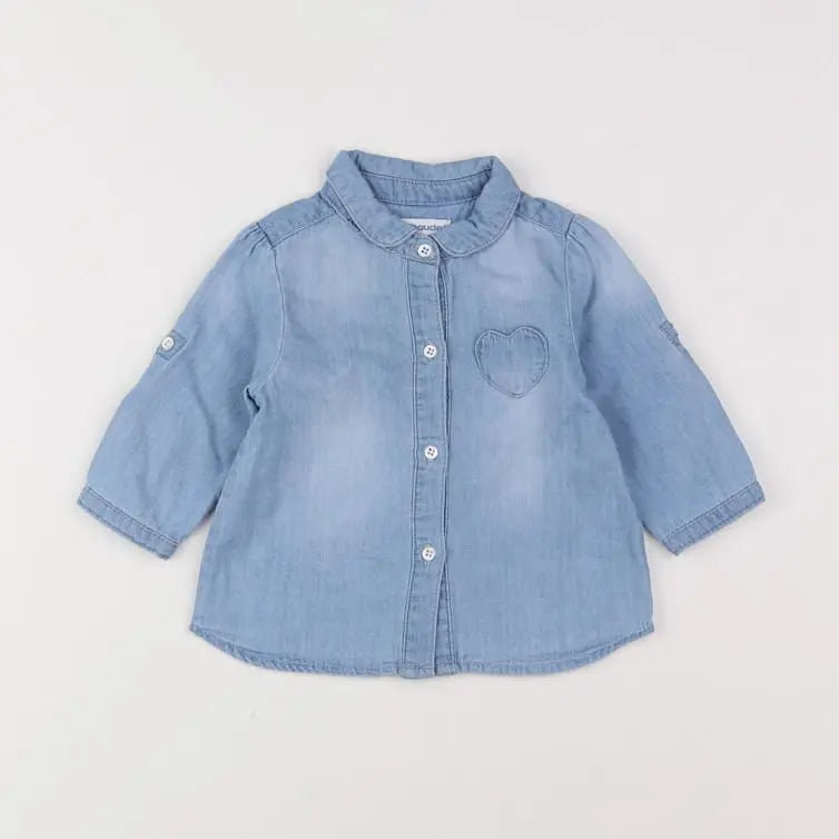 Vertbaudet - chemise bleu - 3 mois