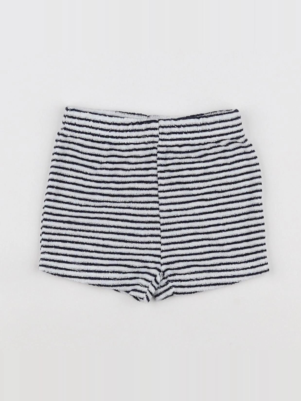 Vertbaudet - short blanc, bleu - 6 mois