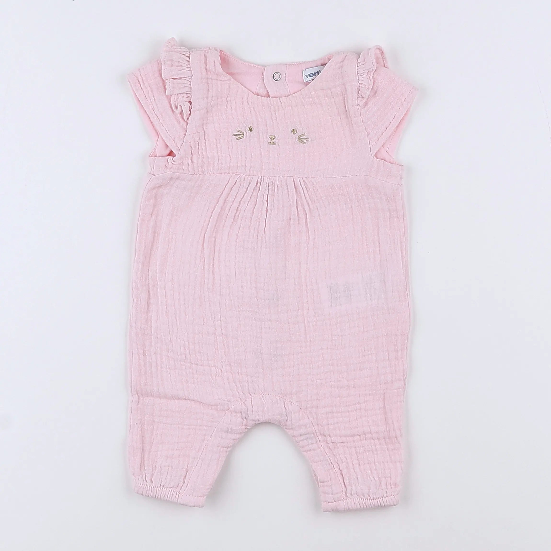 Vertbaudet - combinaison rose - 1 mois