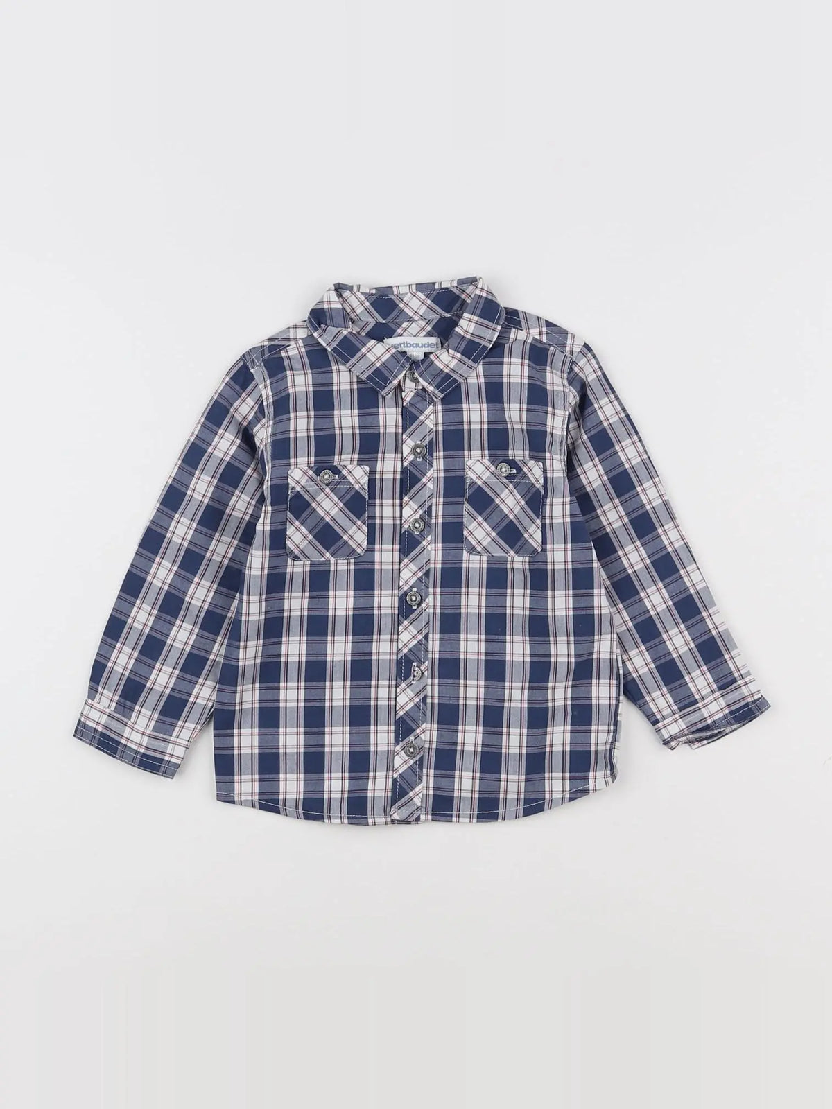 Vertbaudet - chemise bleu, blanc - 18 mois