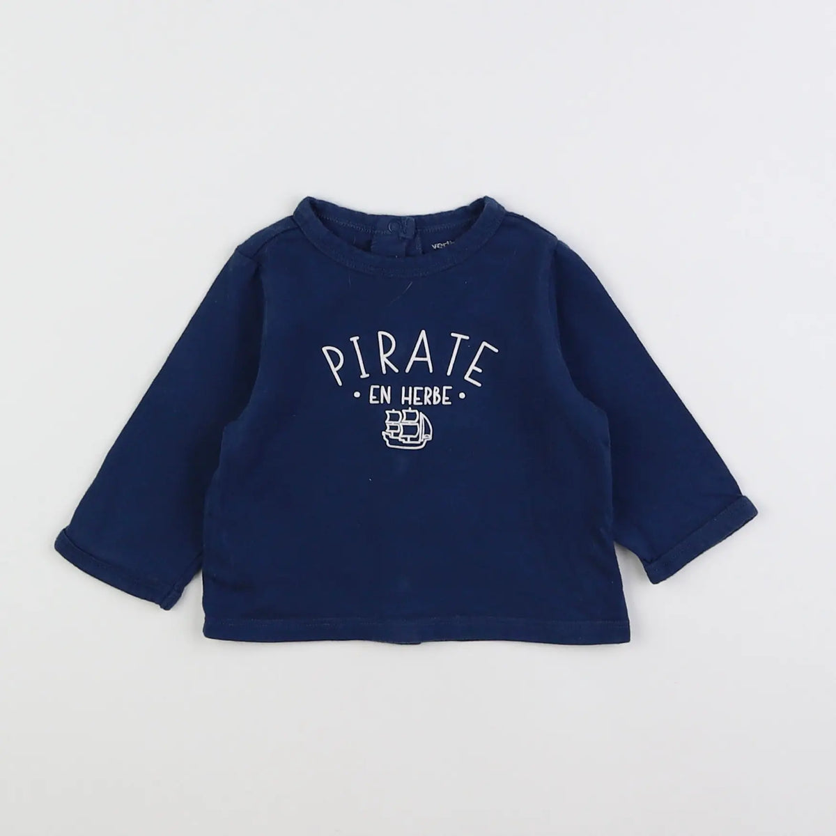 Vertbaudet - tee-shirt bleu - 3 mois