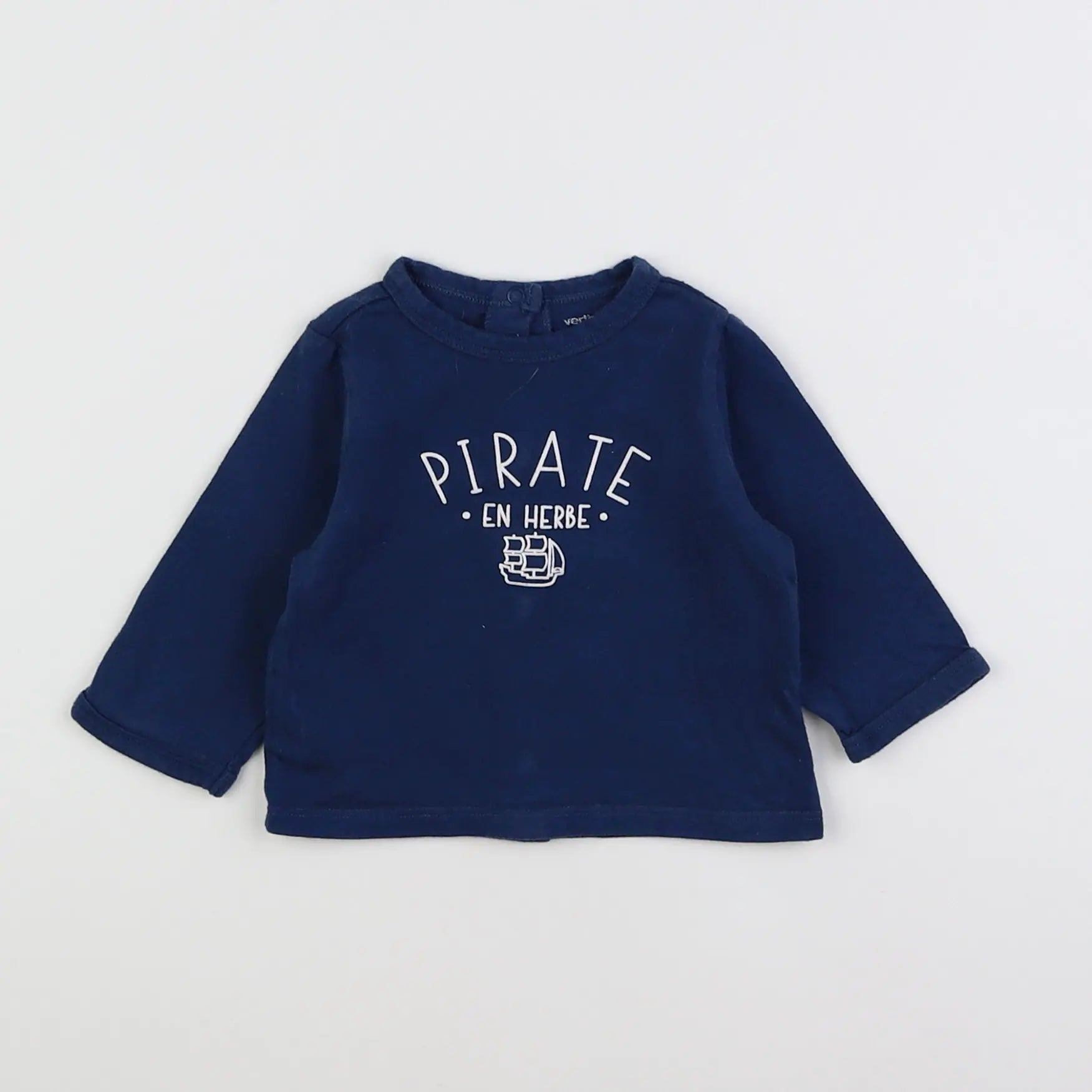 Vertbaudet - tee-shirt bleu - 3 mois
