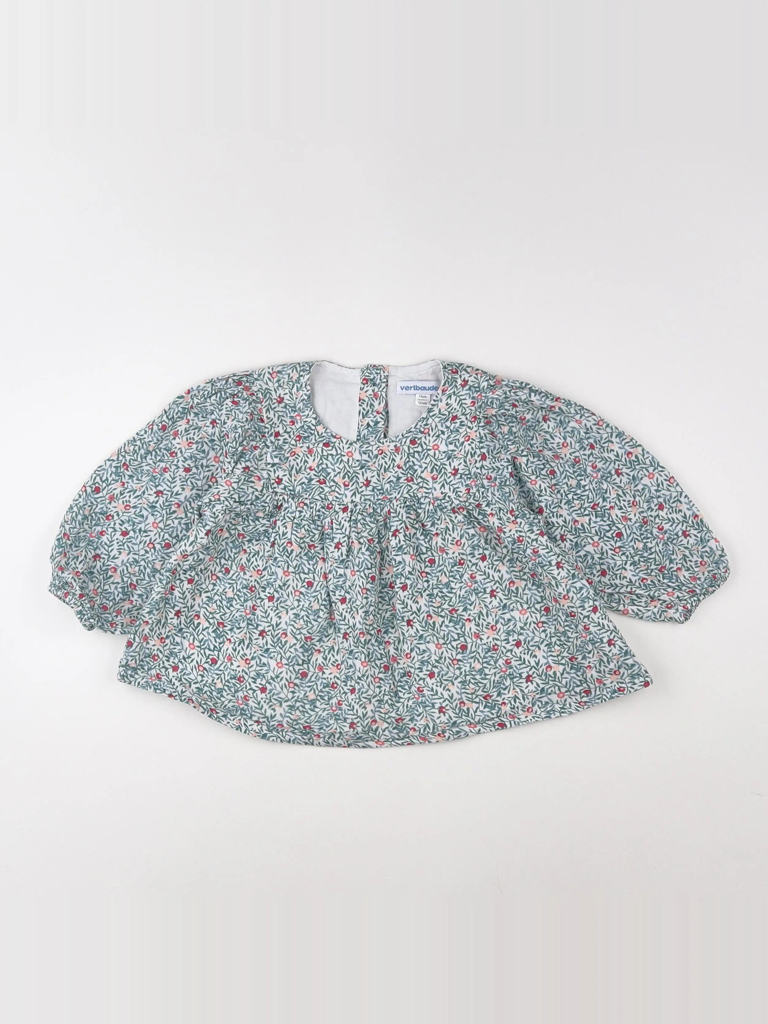 Vertbaudet - blouse vert - 12 mois