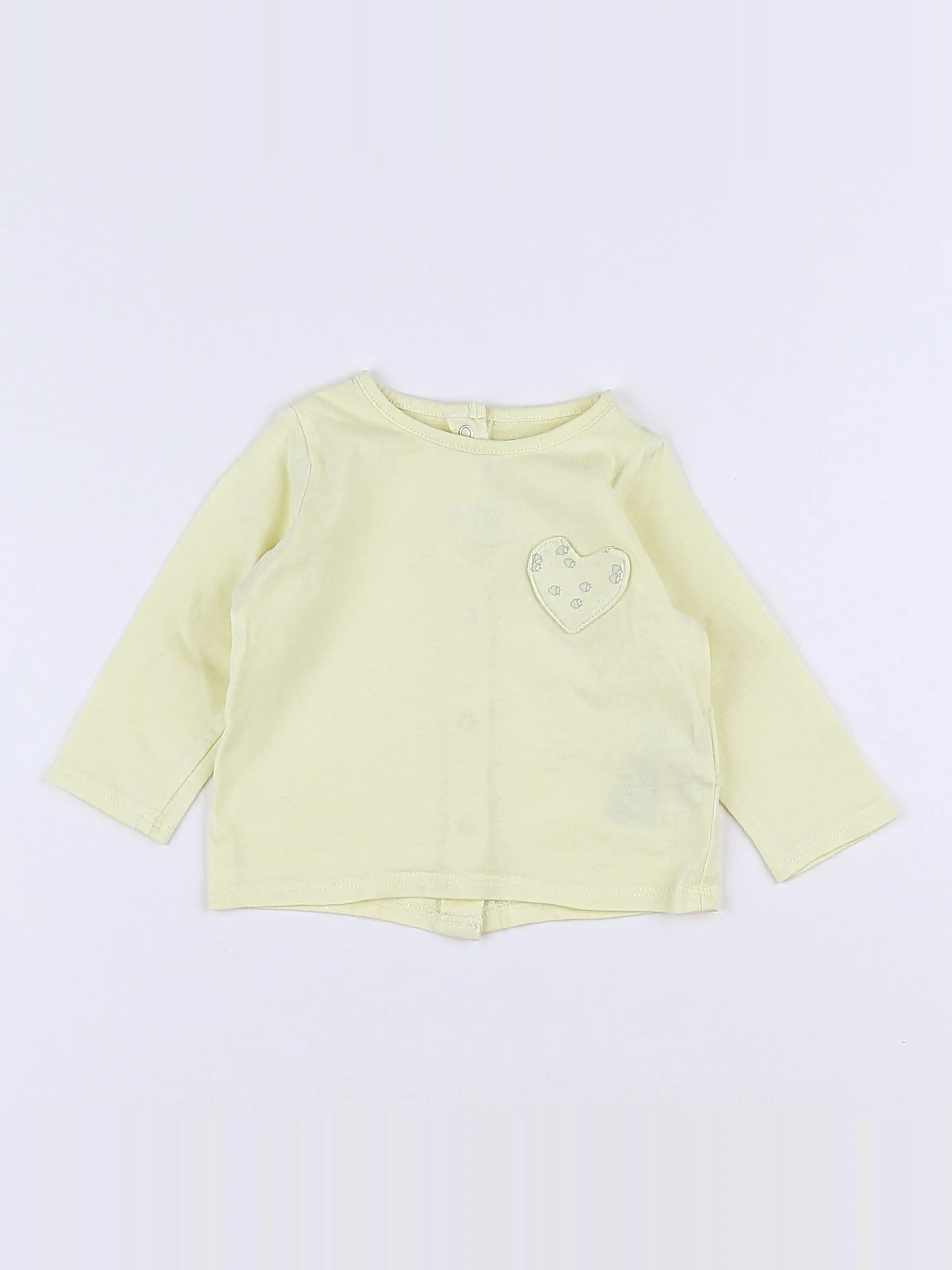 Vertbaudet - tee-shirt jaune - 3 mois