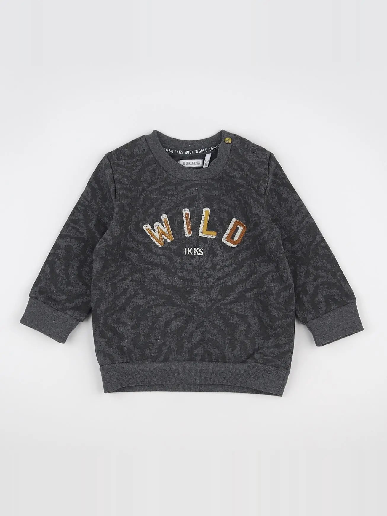 IKKS - sweat gris - 3/6 mois