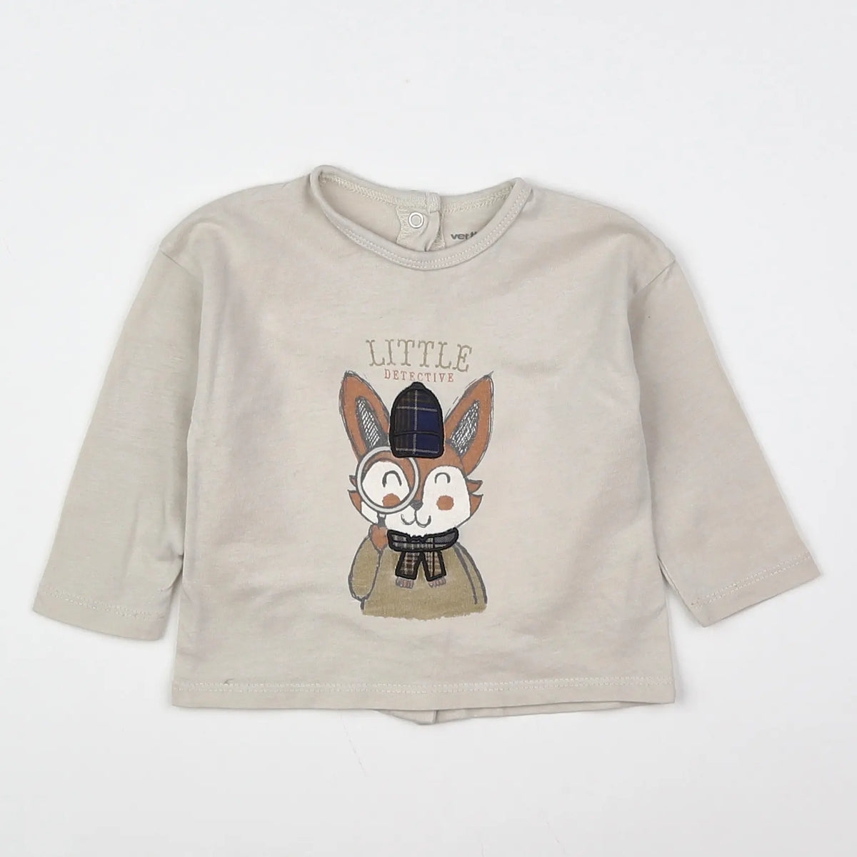 Vertbaudet - tee-shirt beige - 6 mois