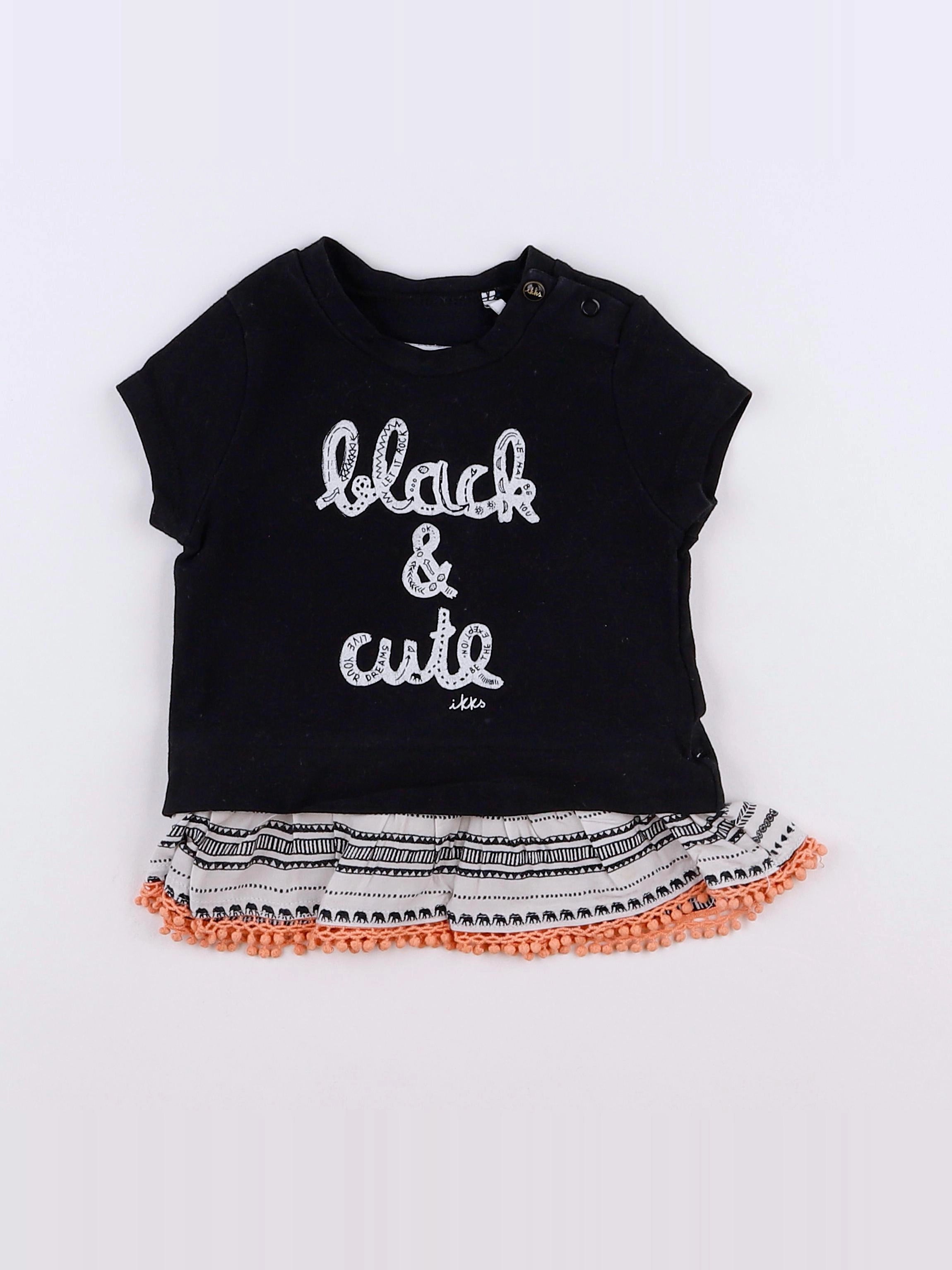 IKKS - tee-shirt noir - 6 mois