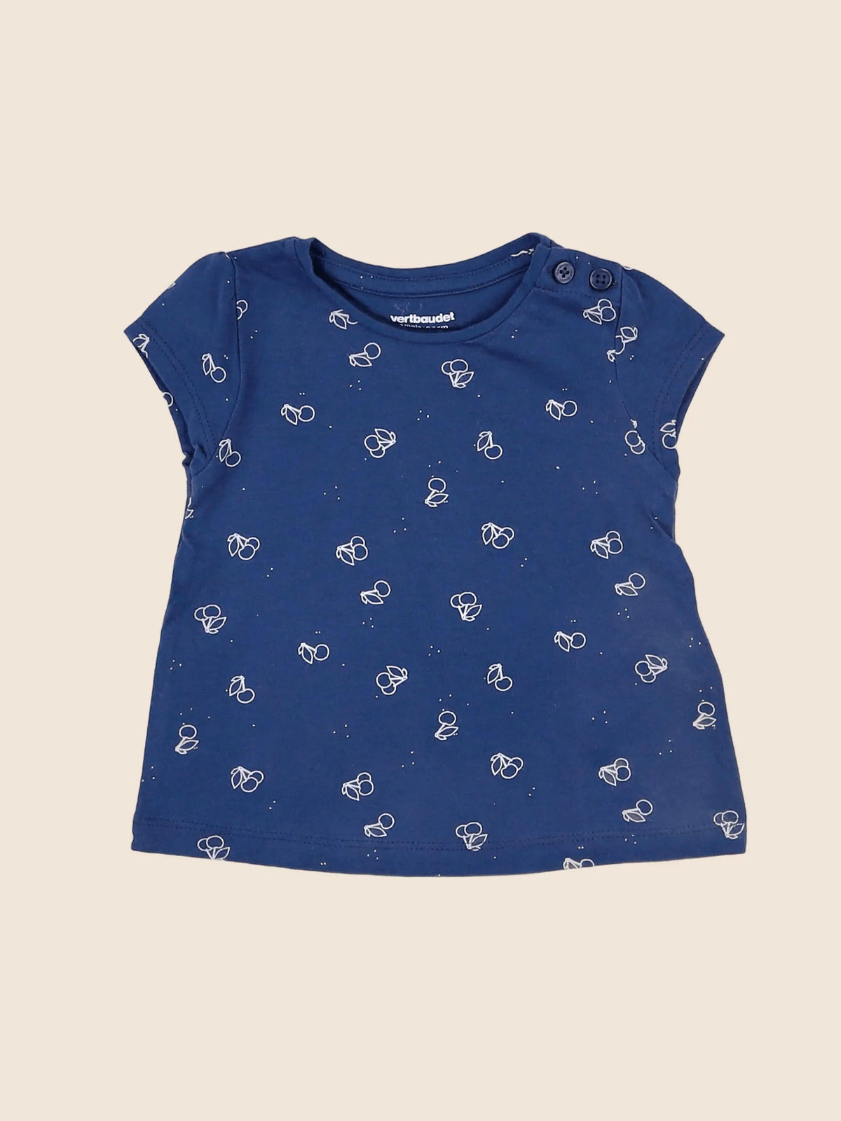 Vertbaudet - tee-shirt bleu - 3 mois