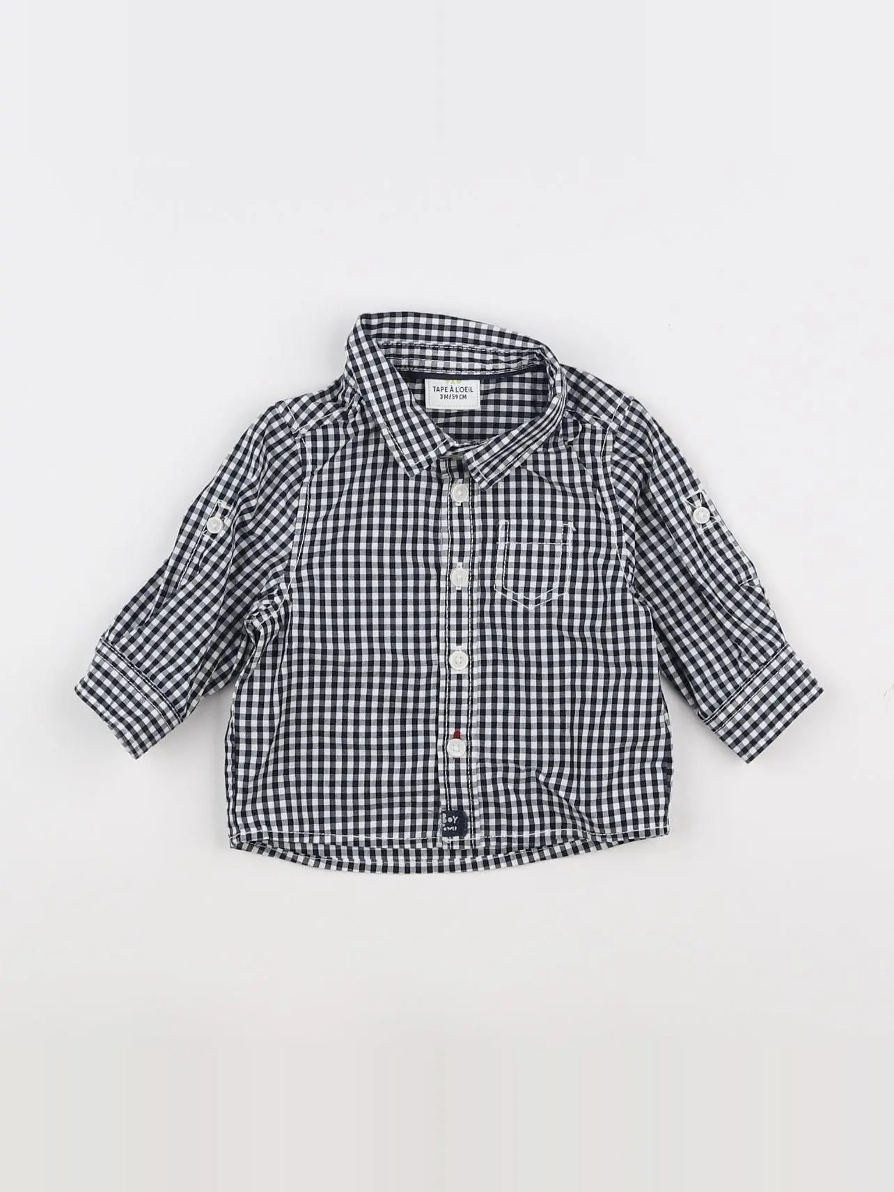 Tape à l'oeil - chemise blanc, bleu - 3 mois