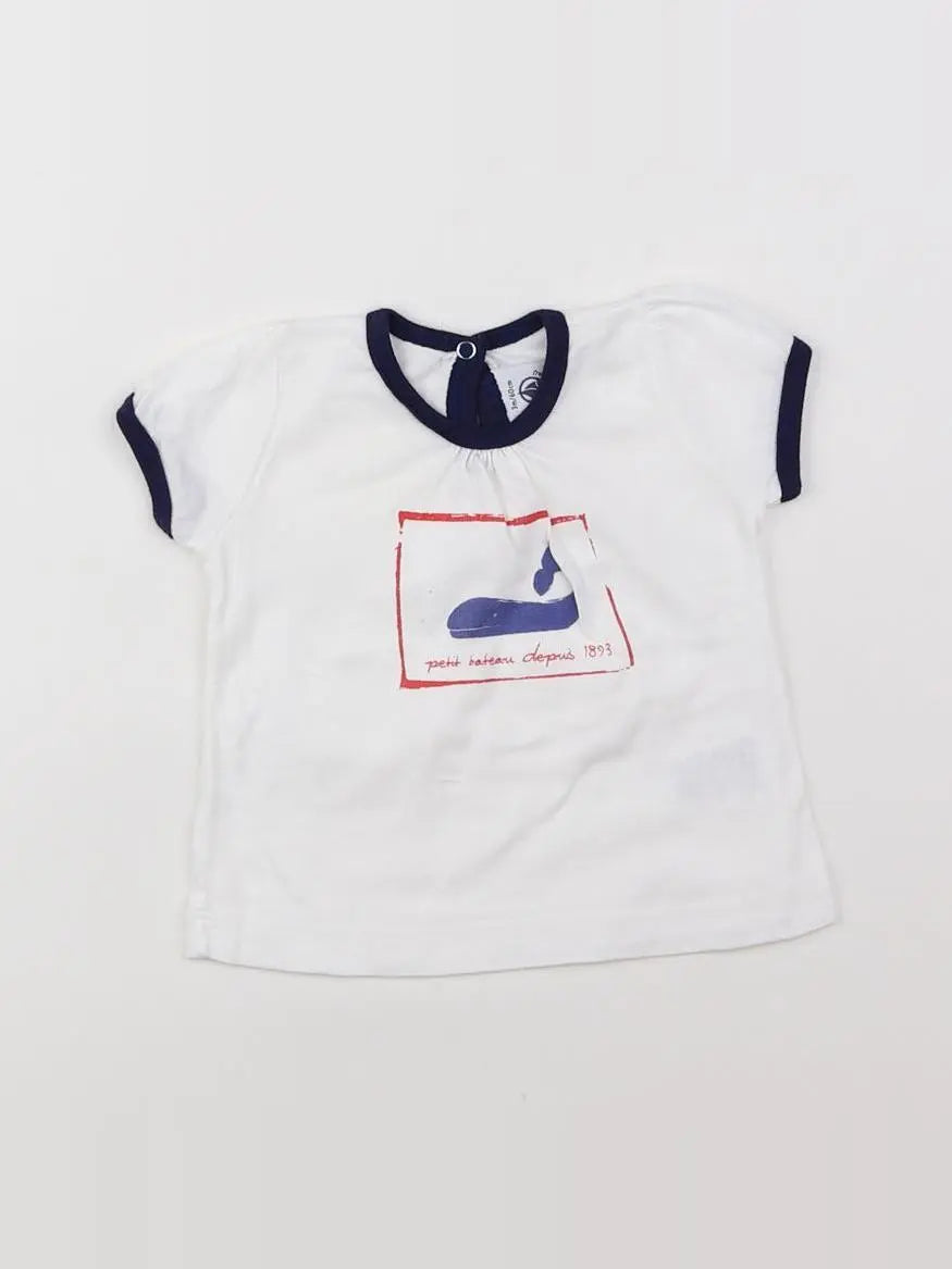 Petit Bateau - tee-shirt blanc - 3 mois