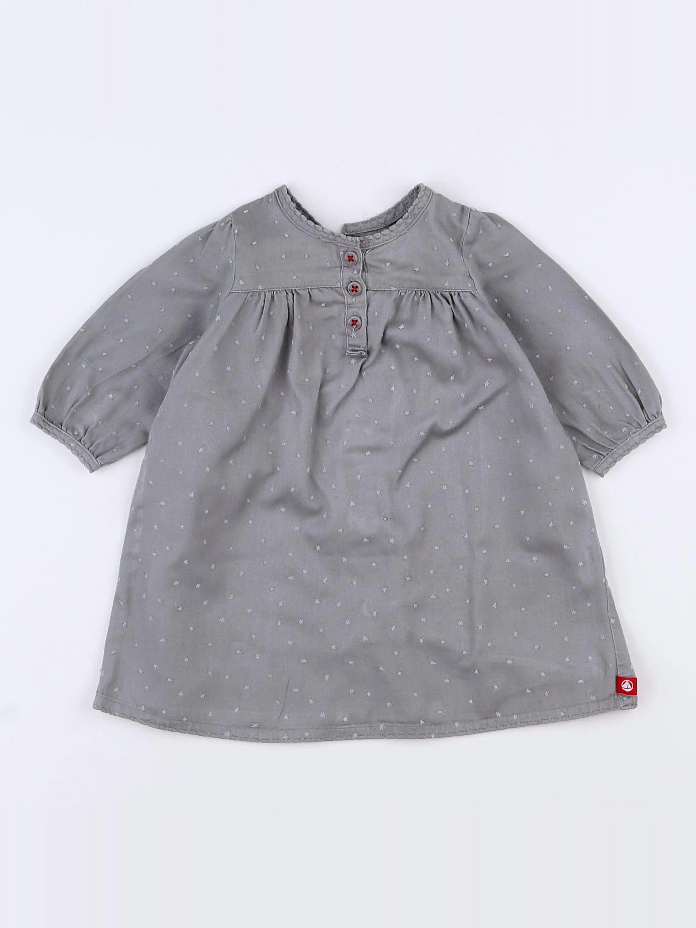 Petit Bateau - robe gris - 3 mois