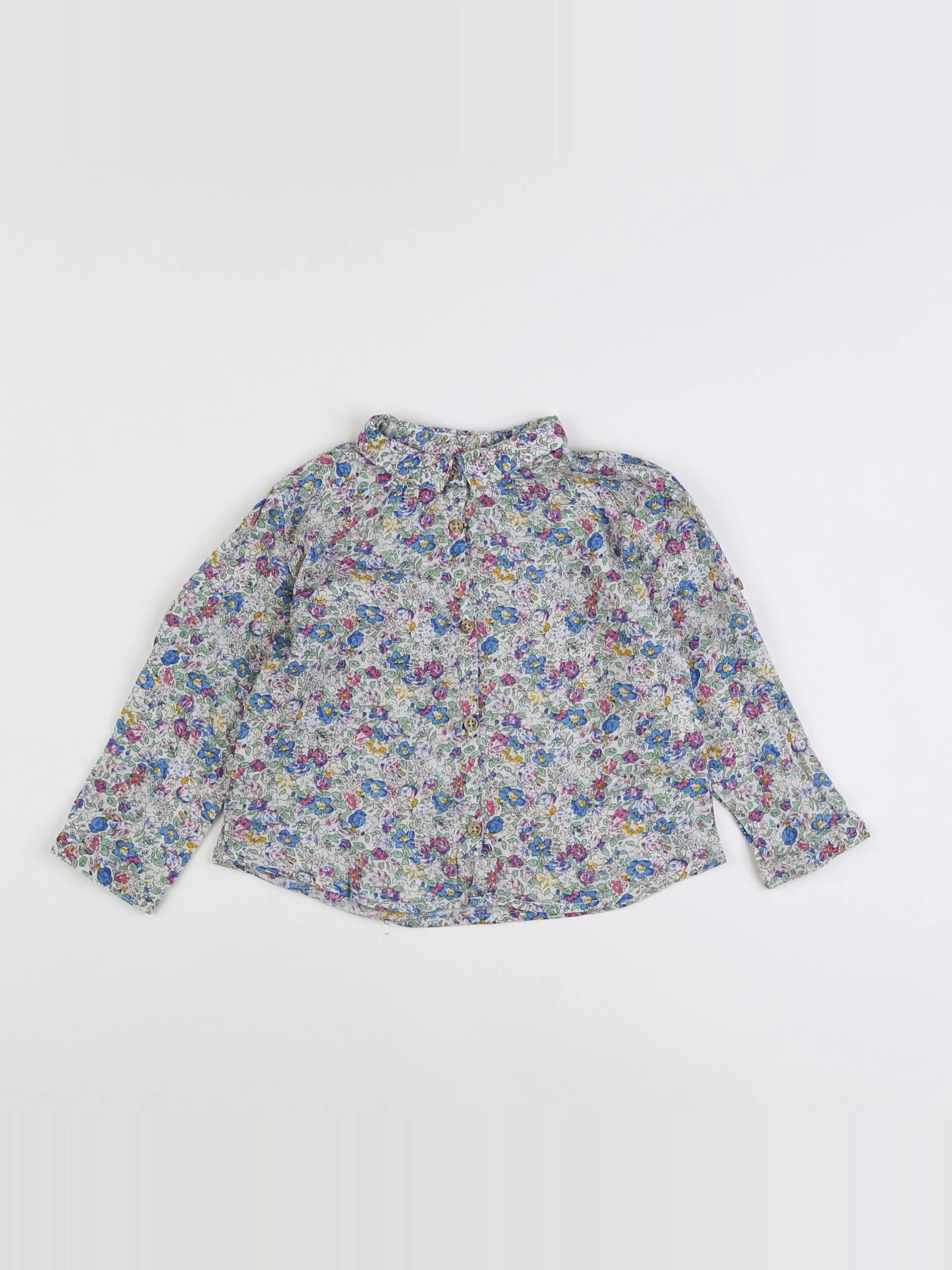 Zara - blouse vert, bleu - 12/18 mois