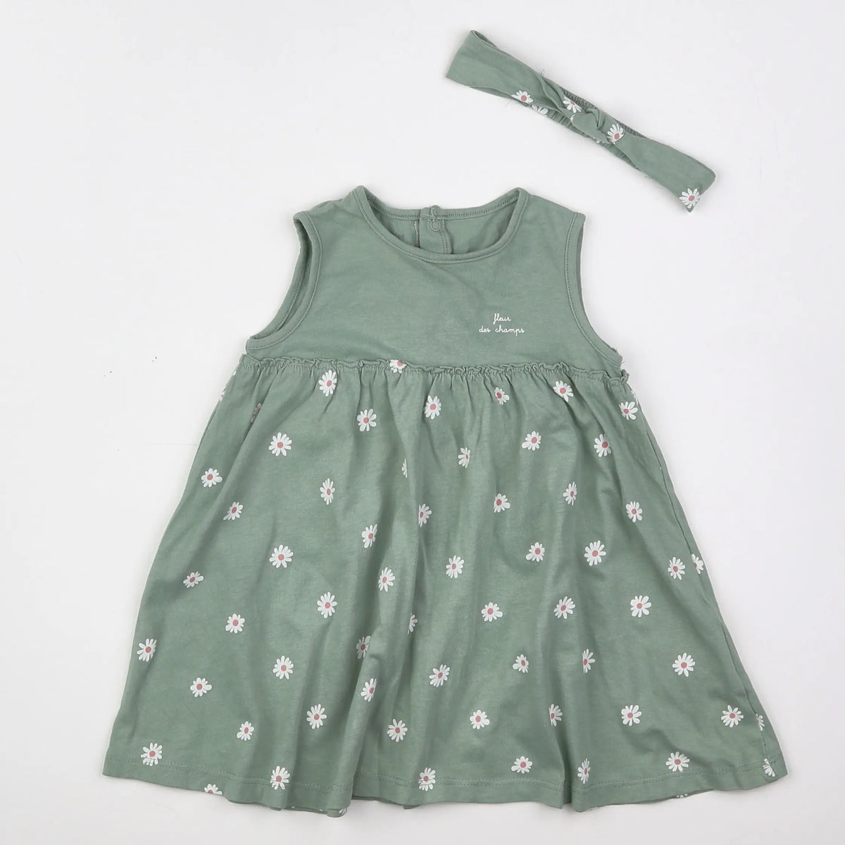 Vertbaudet - robe vert - 12 mois