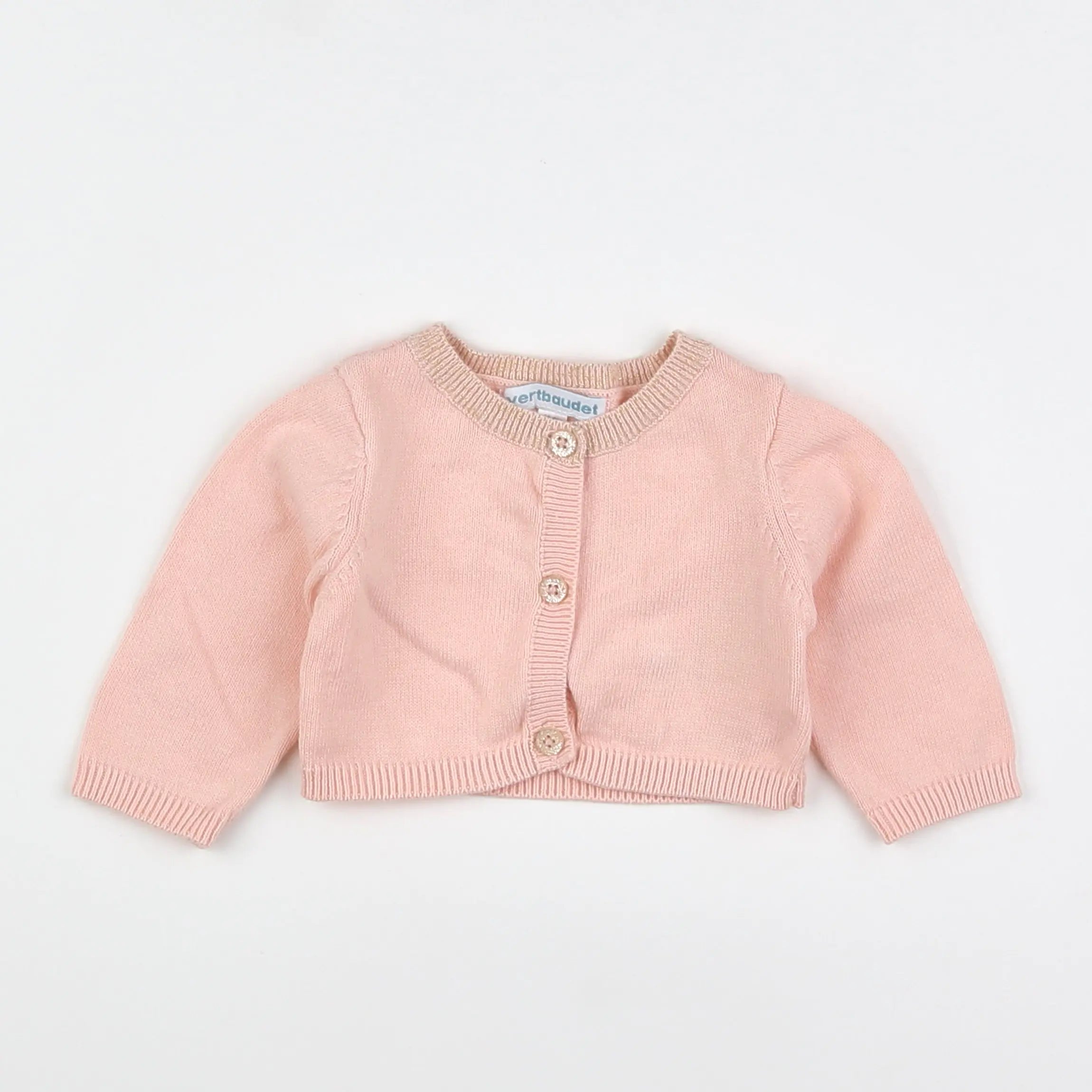 Vertbaudet - gilet rose - 3 mois