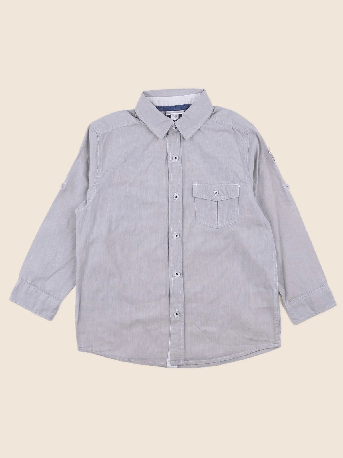 Vertbaudet - chemise imprimé au dos gris - 6 ans