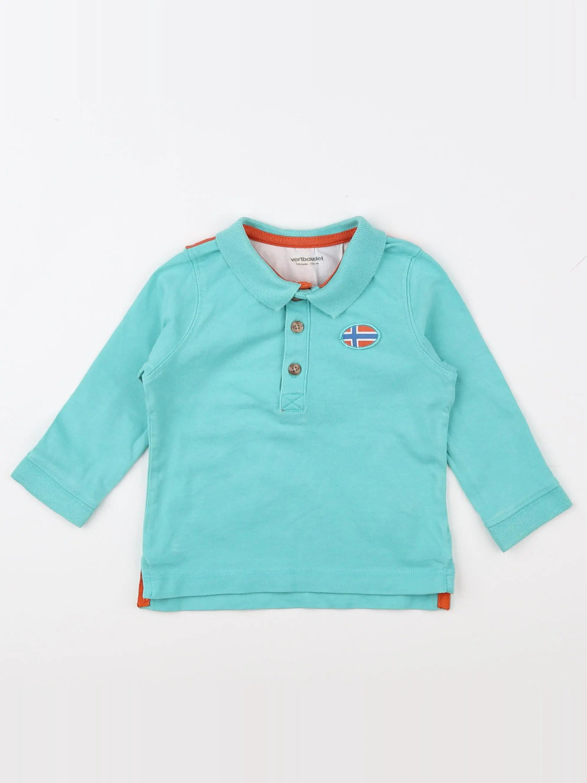 Vertbaudet - polo imprimé au dos vert - 12 mois