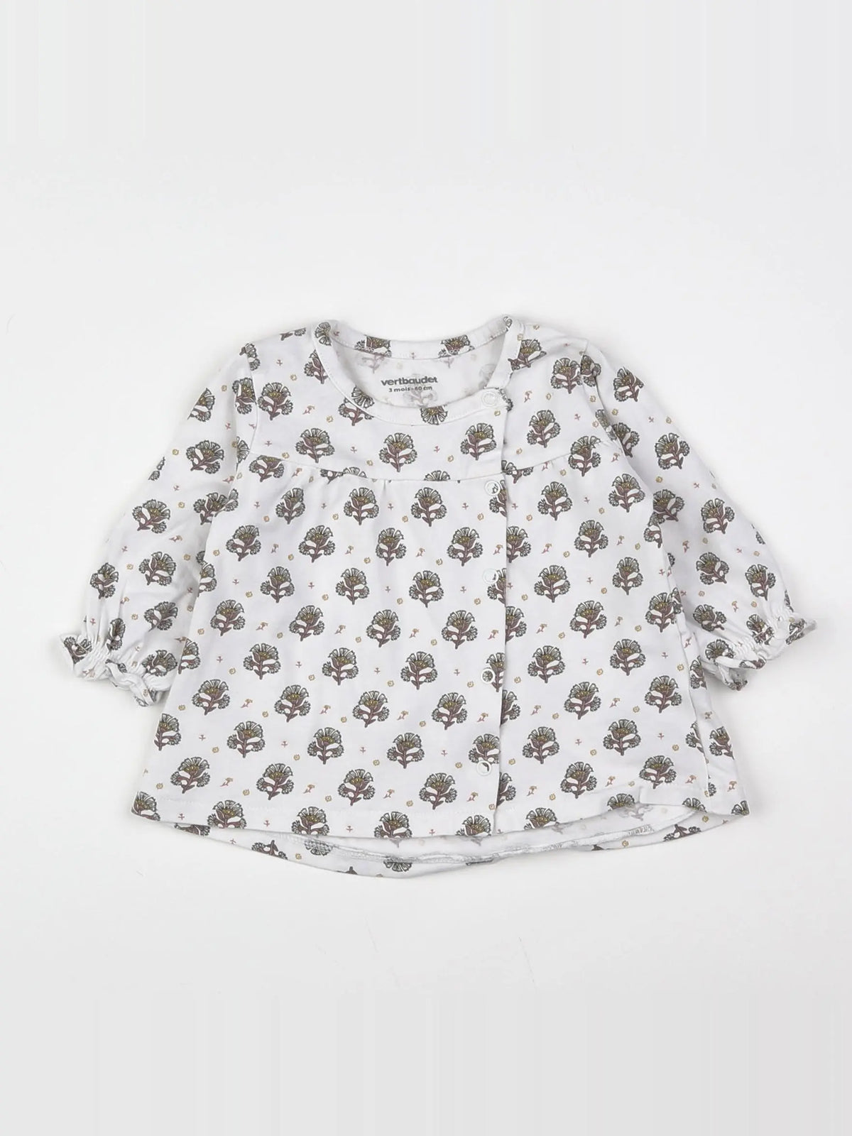 Vertbaudet - tee-shirt blanc - 3 mois