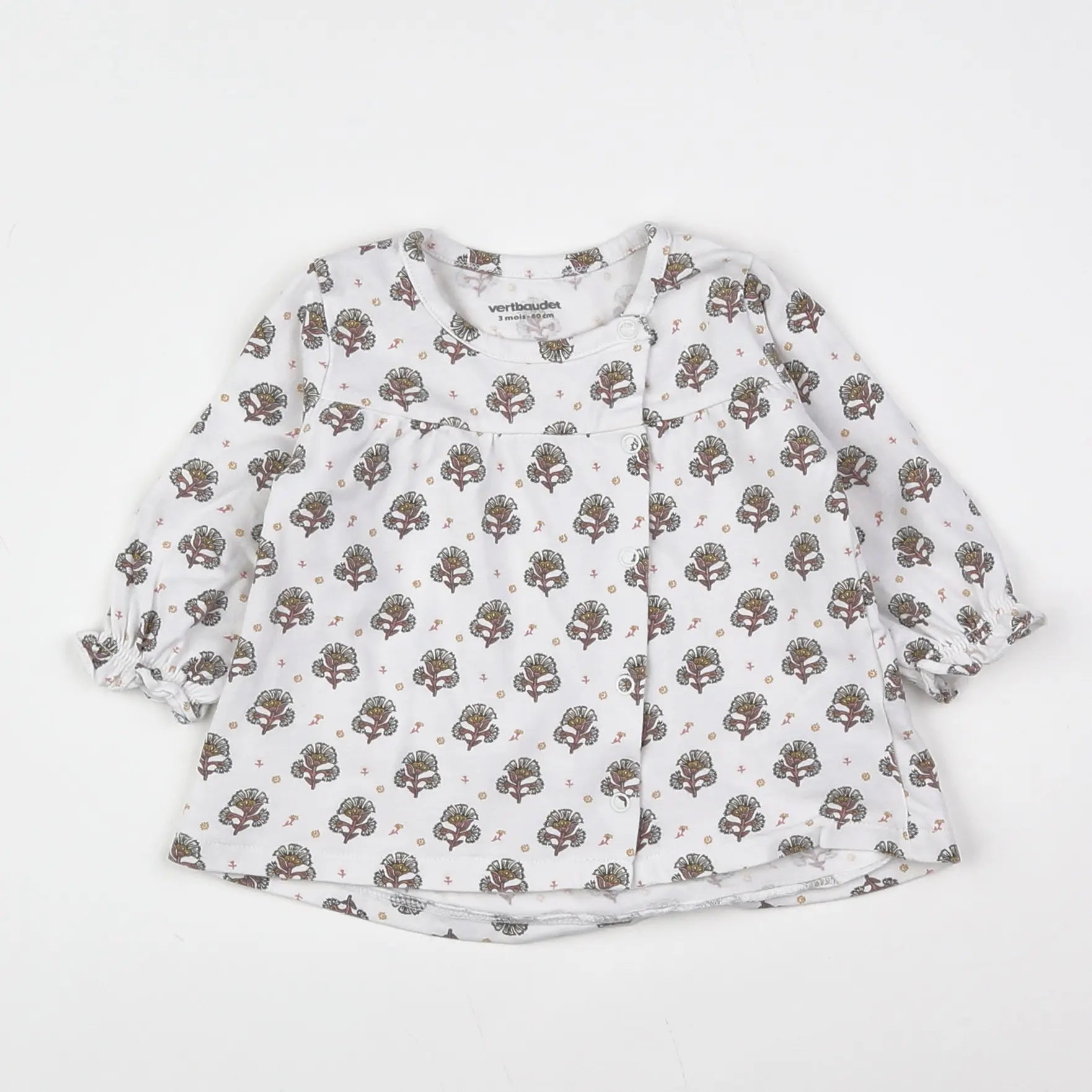 Vertbaudet - tee-shirt blanc - 3 mois