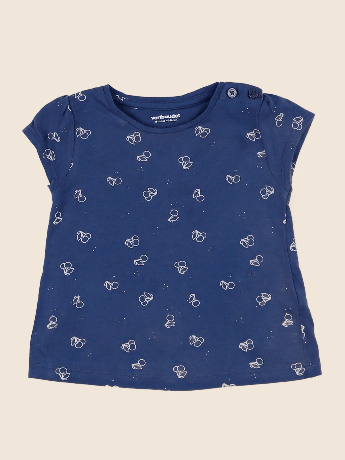 Vertbaudet - tee-shirt bleu - 6 mois