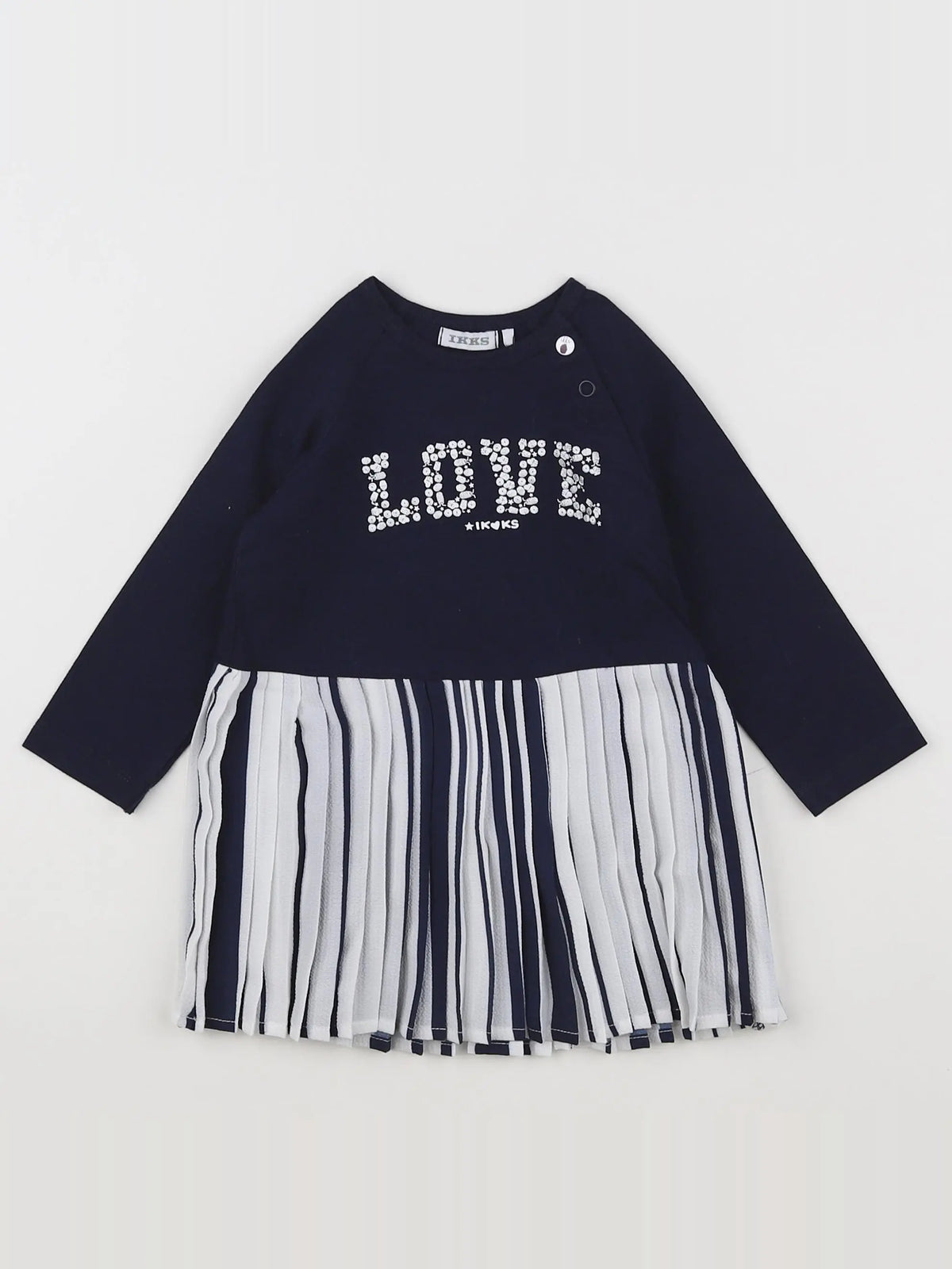 IKKS - robe blanc, bleu - 12 mois