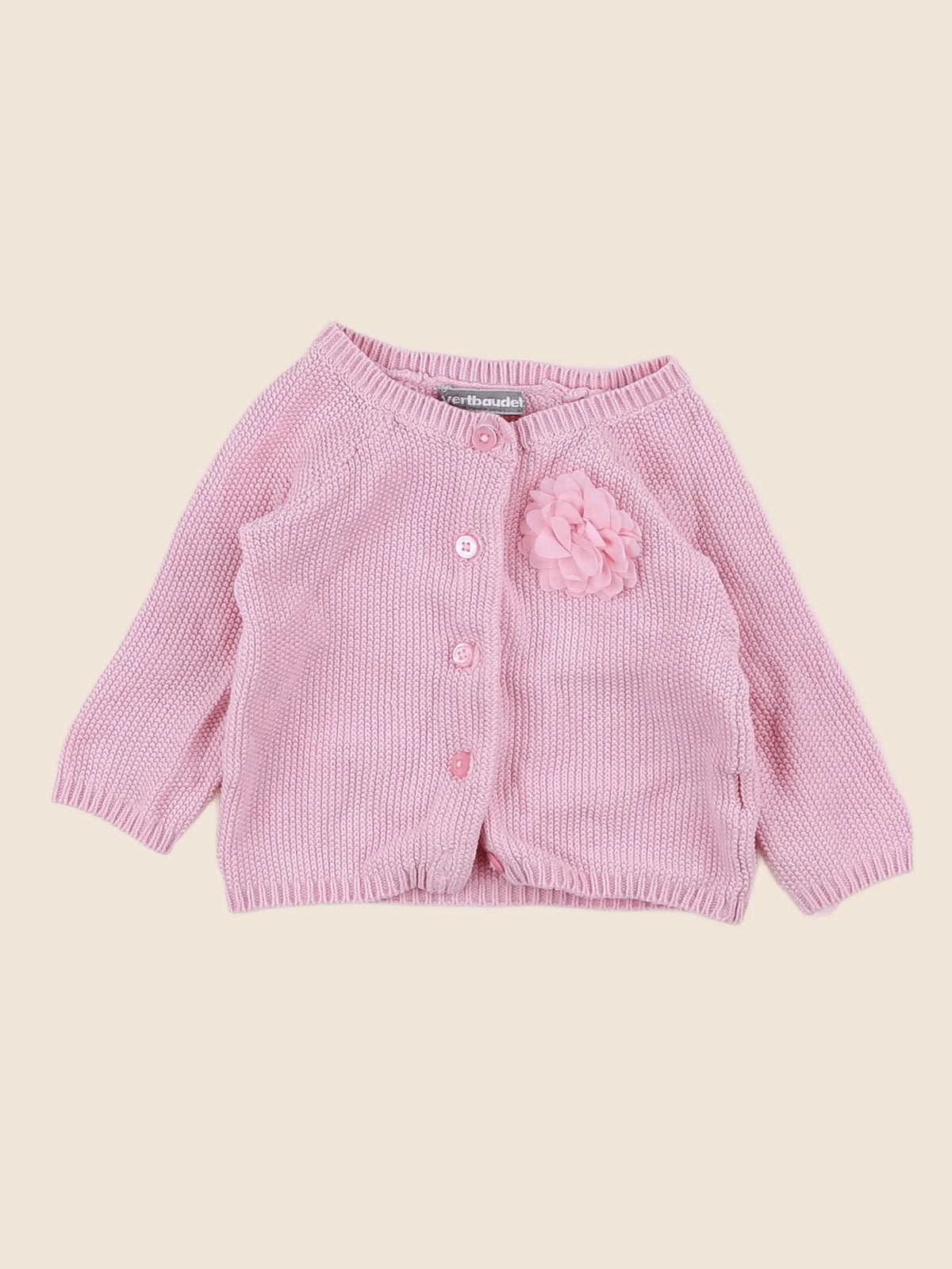 Vertbaudet - gilet rose - 3 mois