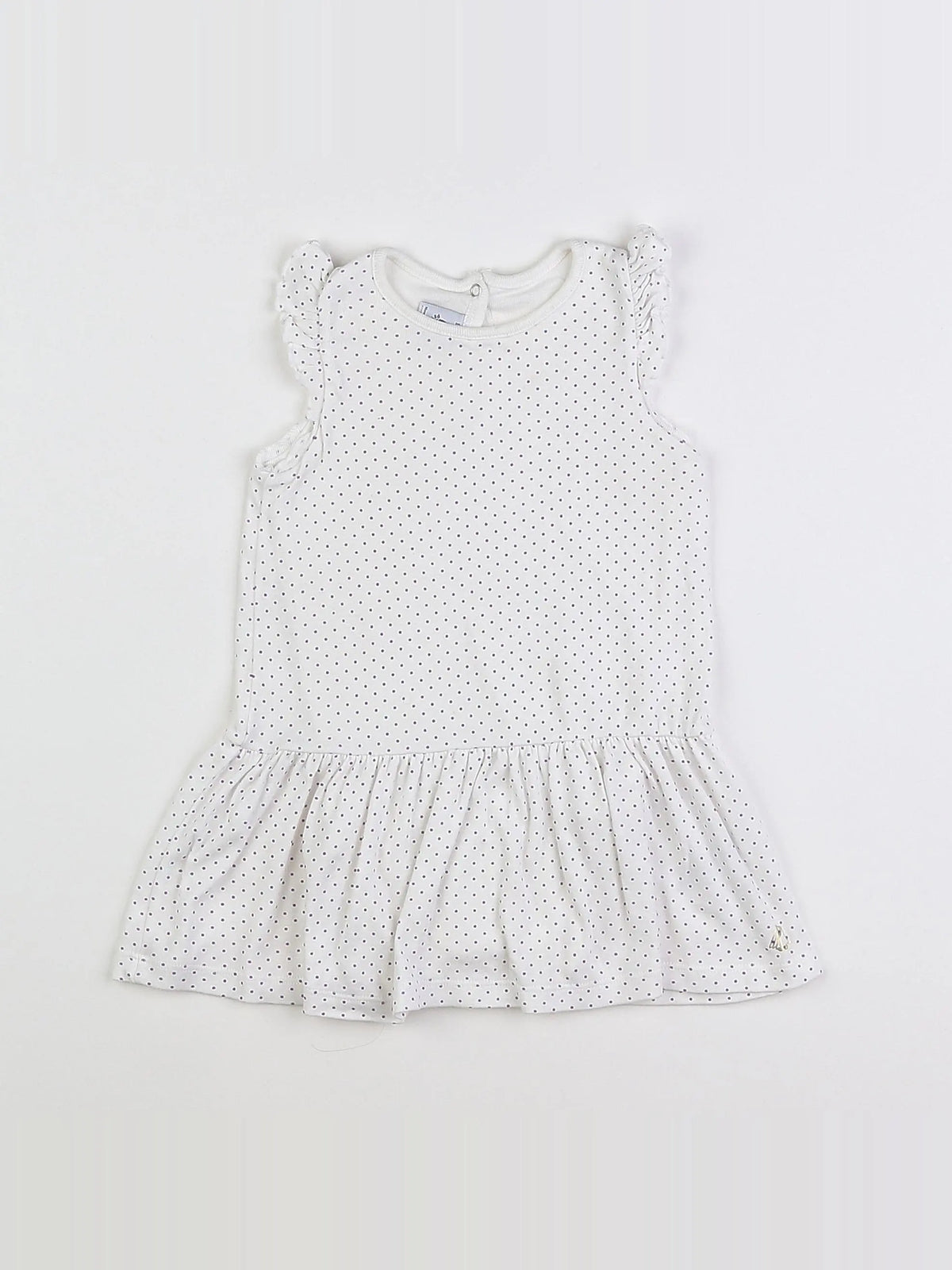 Petit Bateau - robe blanc, violet - 18 mois