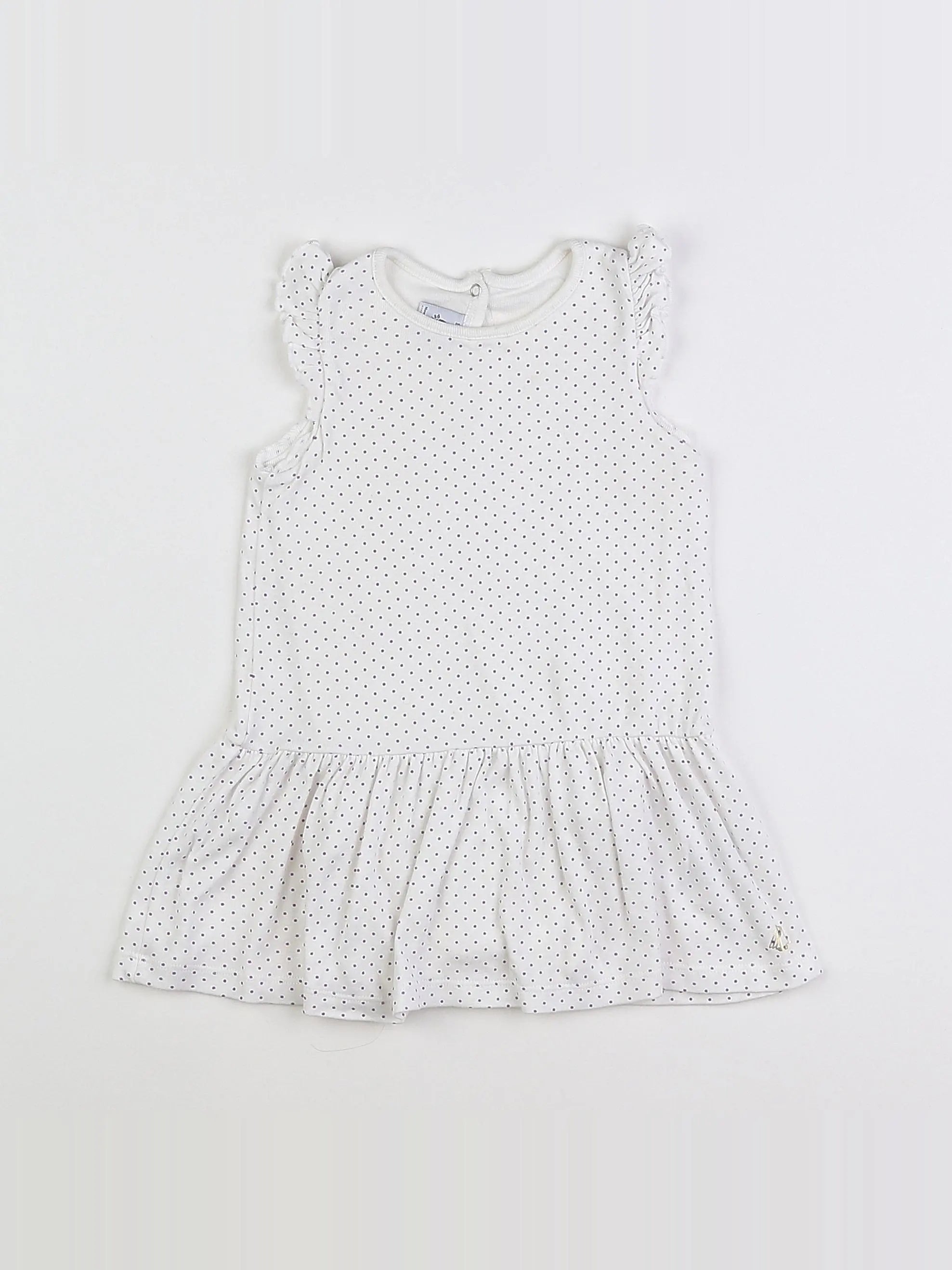 Petit Bateau - robe blanc, violet - 18 mois