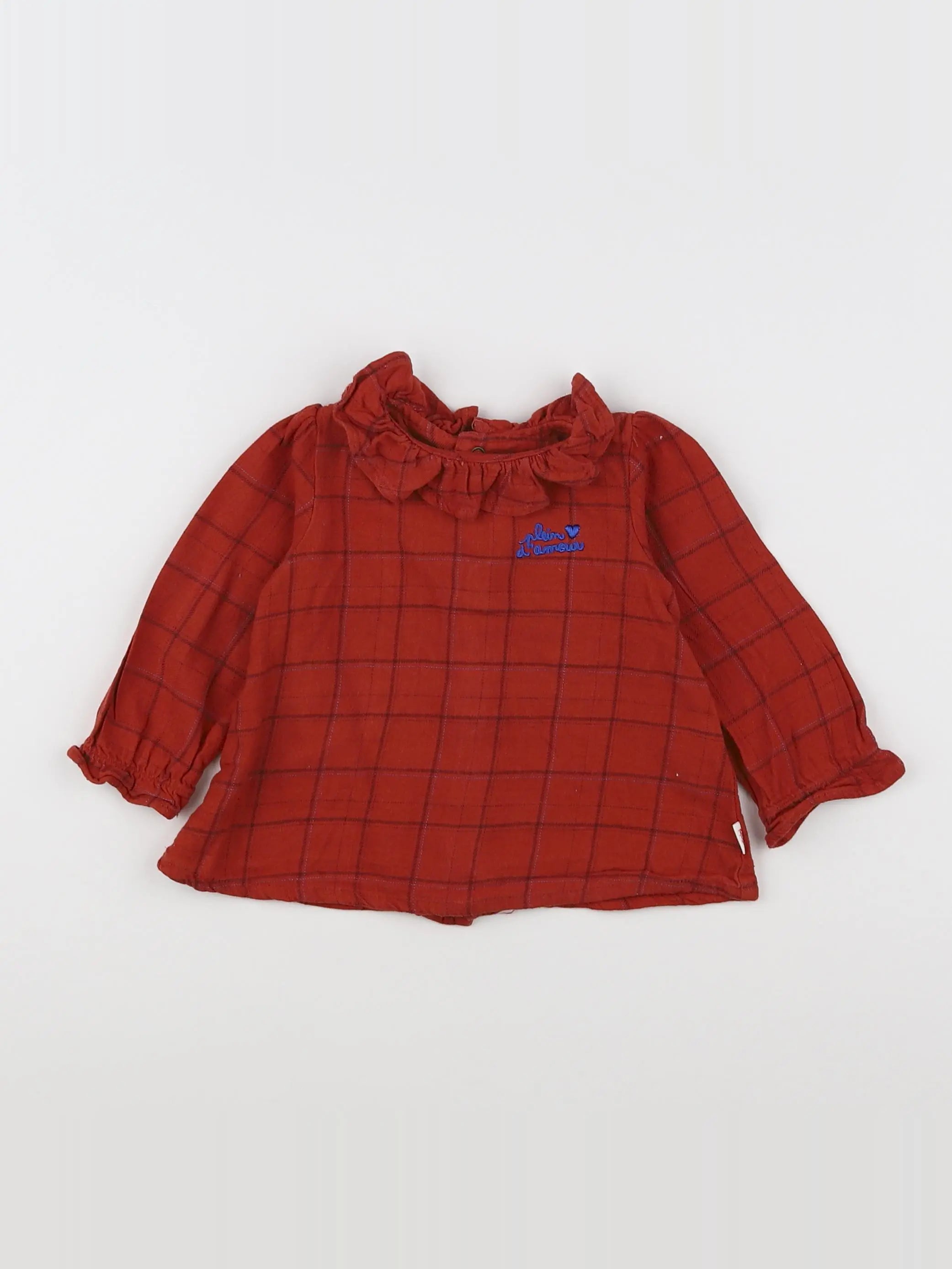 Catimini - blouse rouge - 12 mois